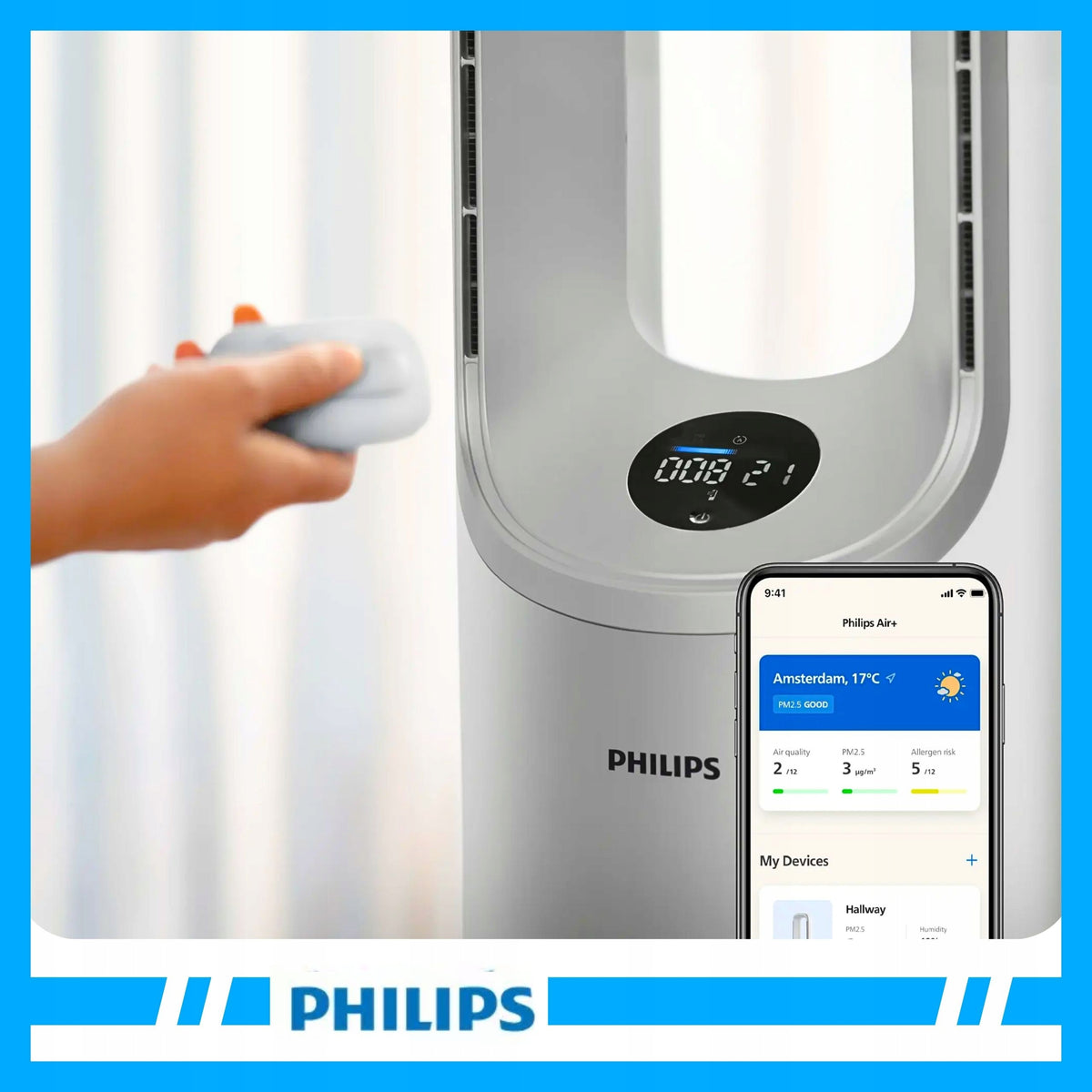 Philips Air Purifier 2in1 Fan AMF765/10 Hepa + application Packaging status original