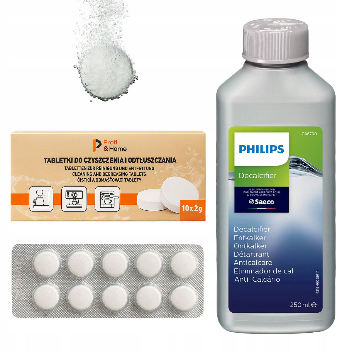 Philips Descaler Cleaning Kit 250ml Tablets 10pcs