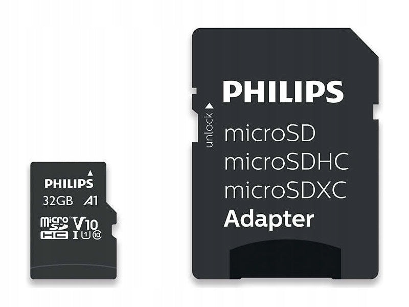 Philips MicroSDHC Card 32GB Class 10 UHS-I U1 + adapter Manufacturer code FM32MP45B/00