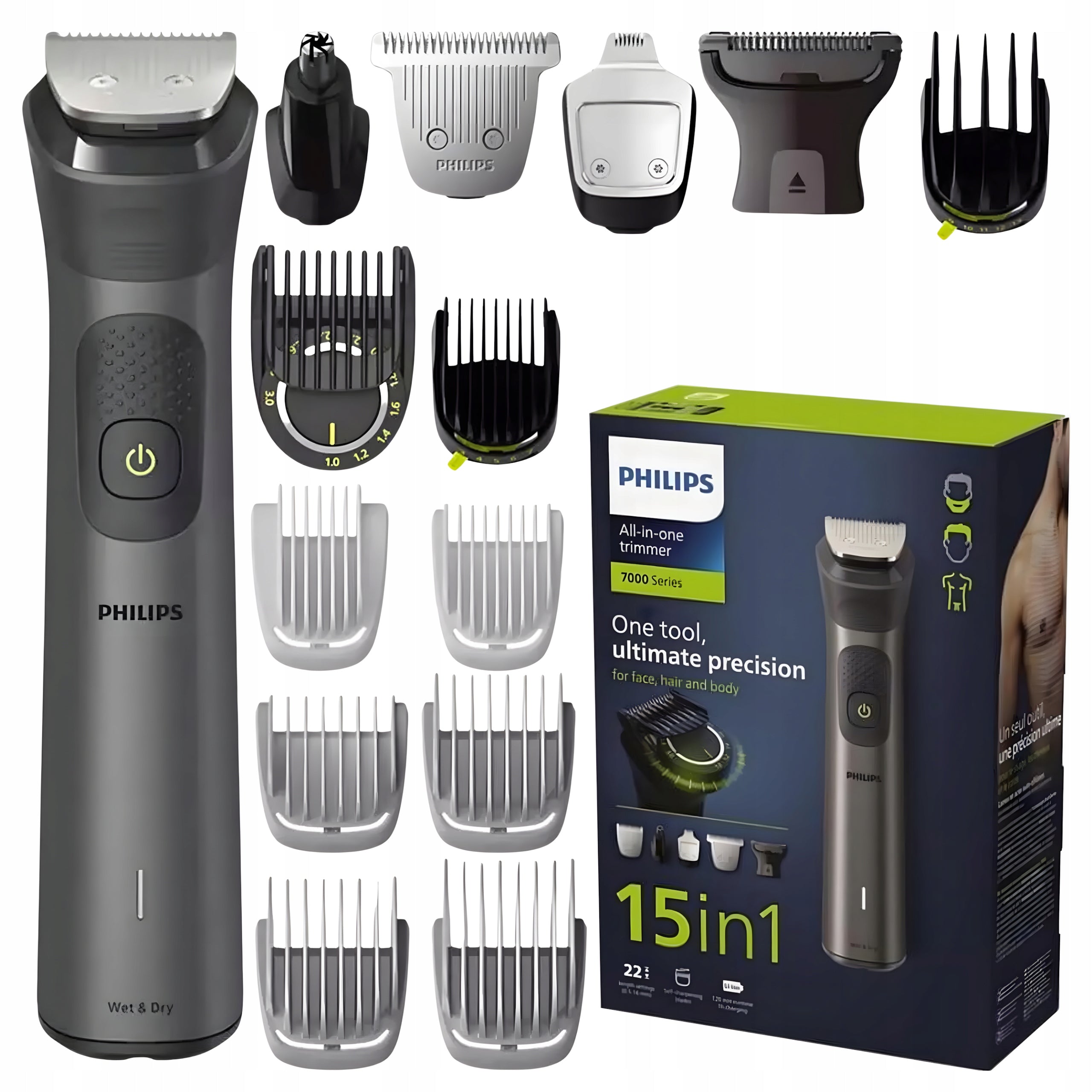 Philips Multigroom 7000 MG7940/15 Trimmer 15in1 For Beard Hair Body 180 min