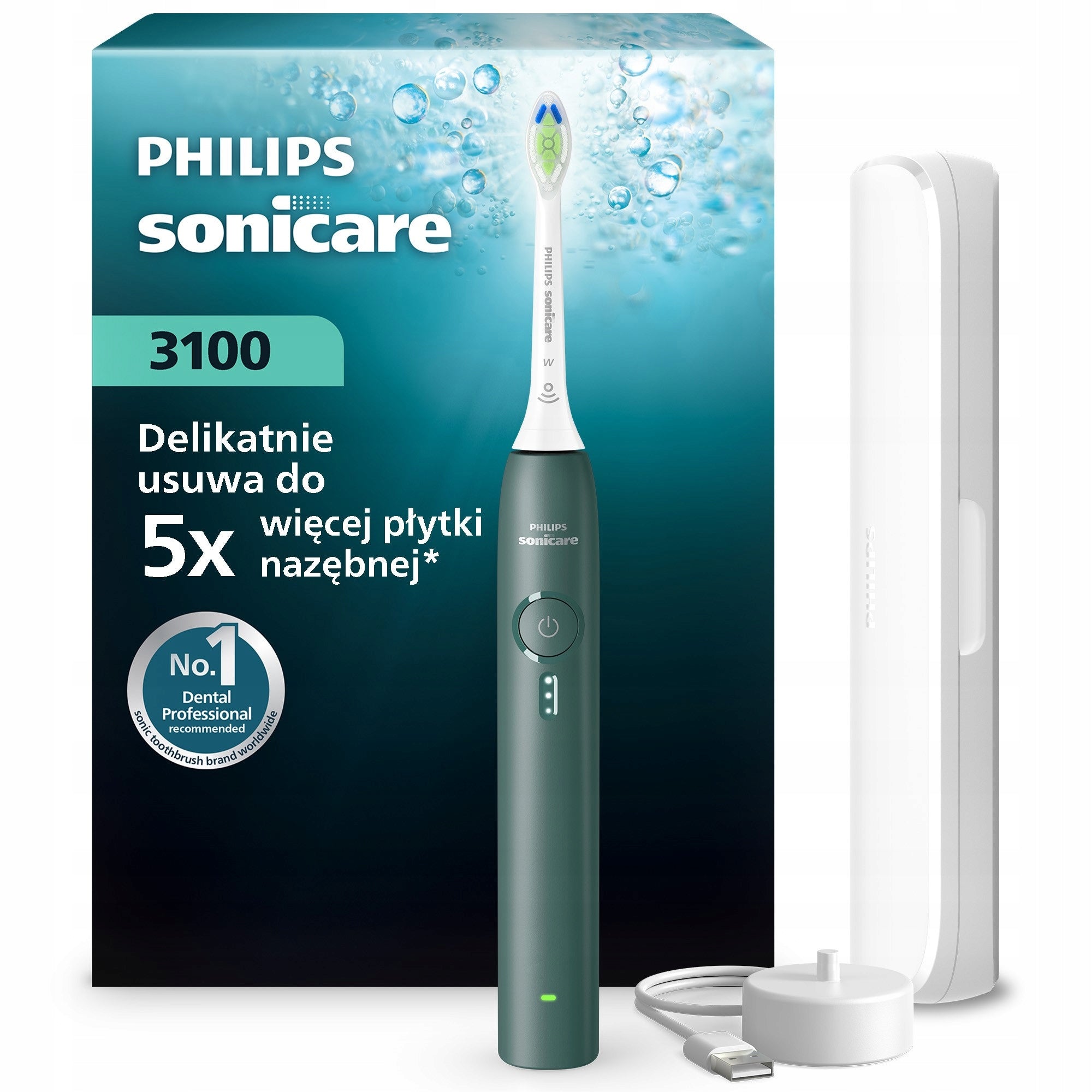 Philips Sonicare 3100 sonic toothbrush green travel case HX4033/26