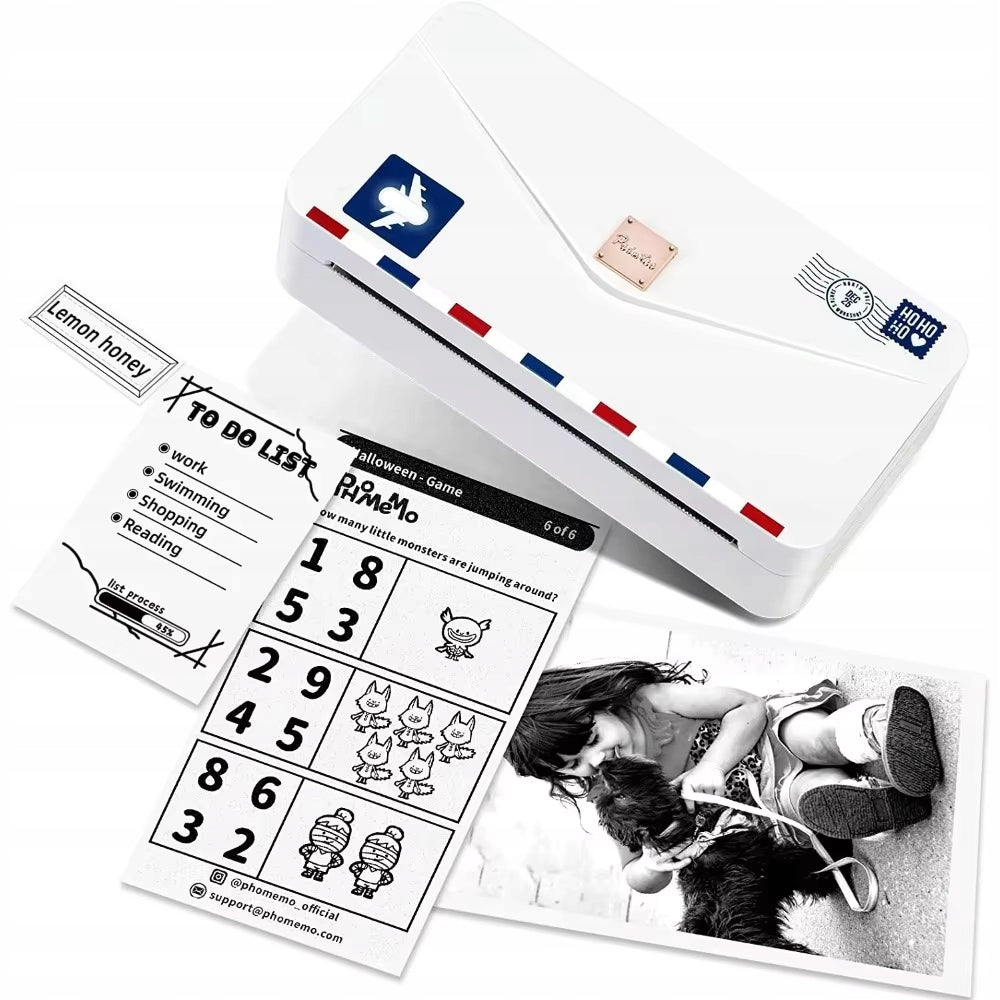 Phomemo M04AS 300DPI Portable Thermal Printer Photos Learn Notes 110mm Packaging status original