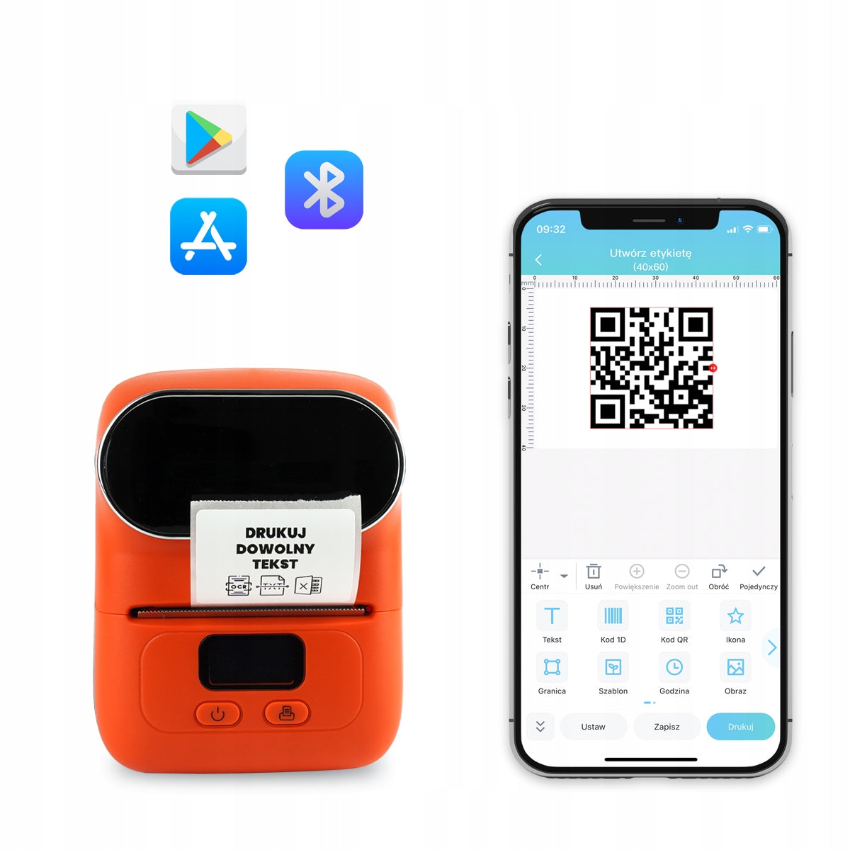 Phomemo M110 portable mini bluetooth printer self adhesive labels 50mm Packaging status original