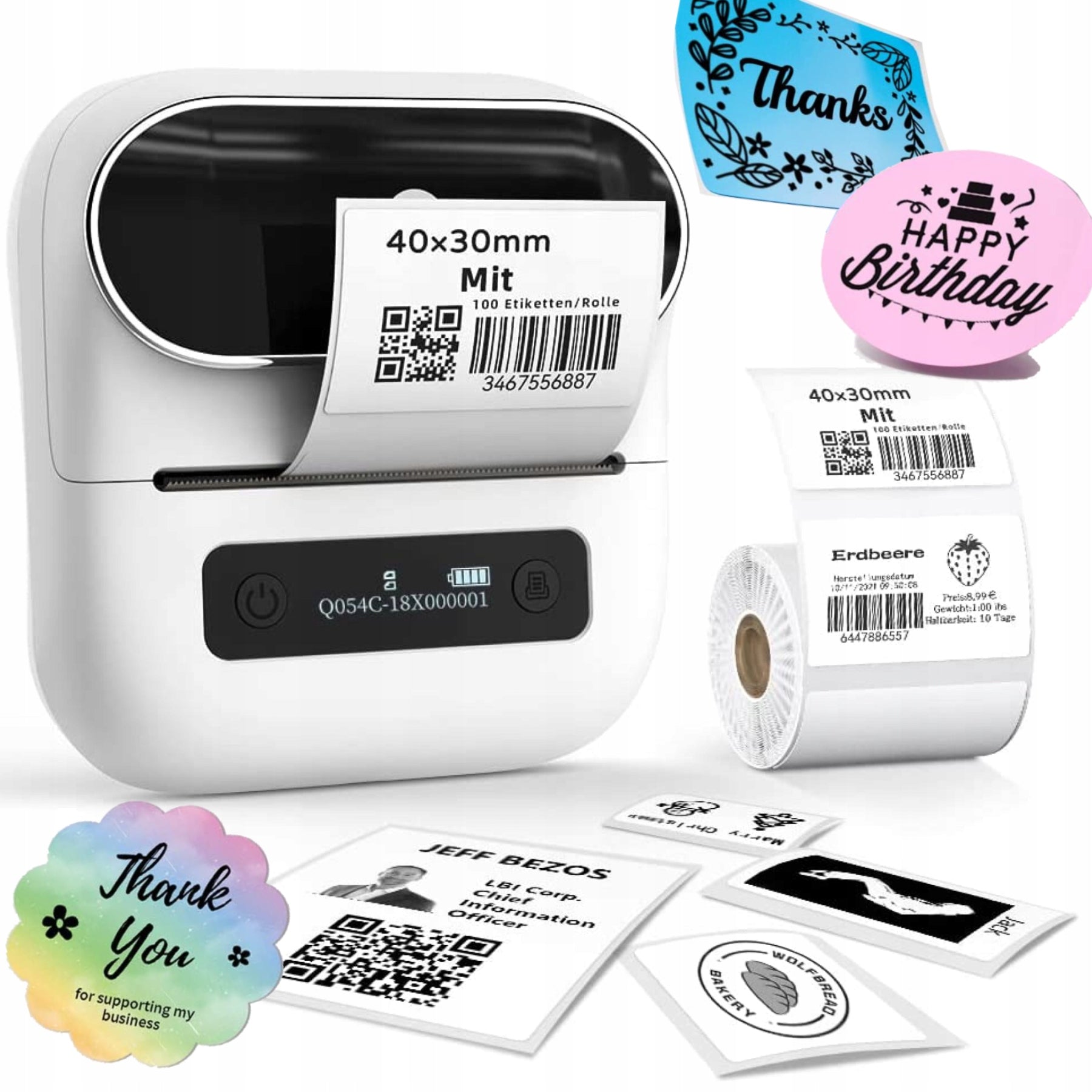 Phomemo M220 mini thermal printer self-adhesive sticker labels 80mm Packaging status original
