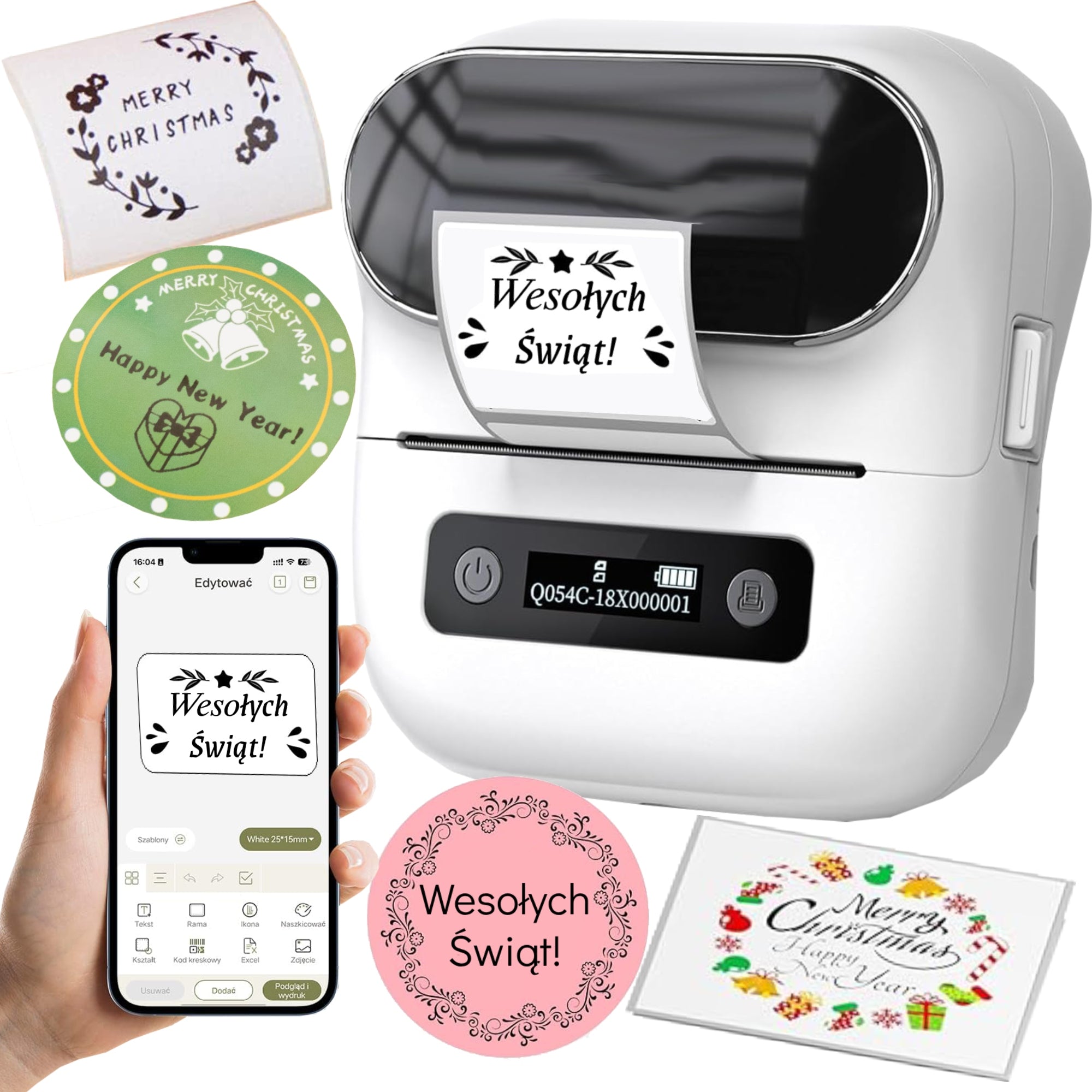 Phomemo M220 mini thermal printer self-adhesive sticker labels 80mm