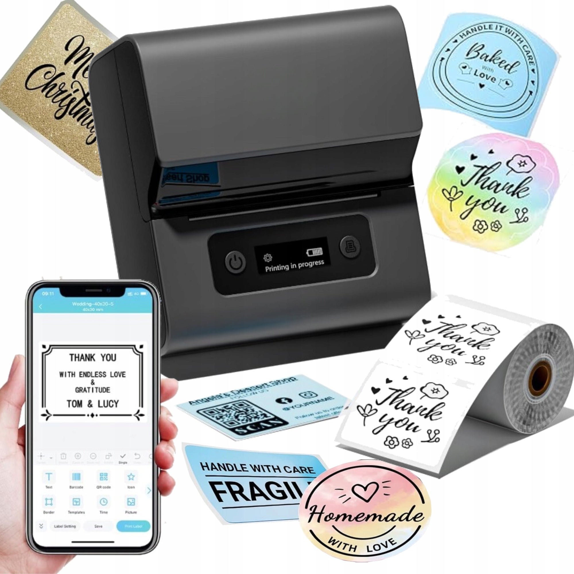 Phomemo M221 mini thermal printer self-adhesive code sticker labels