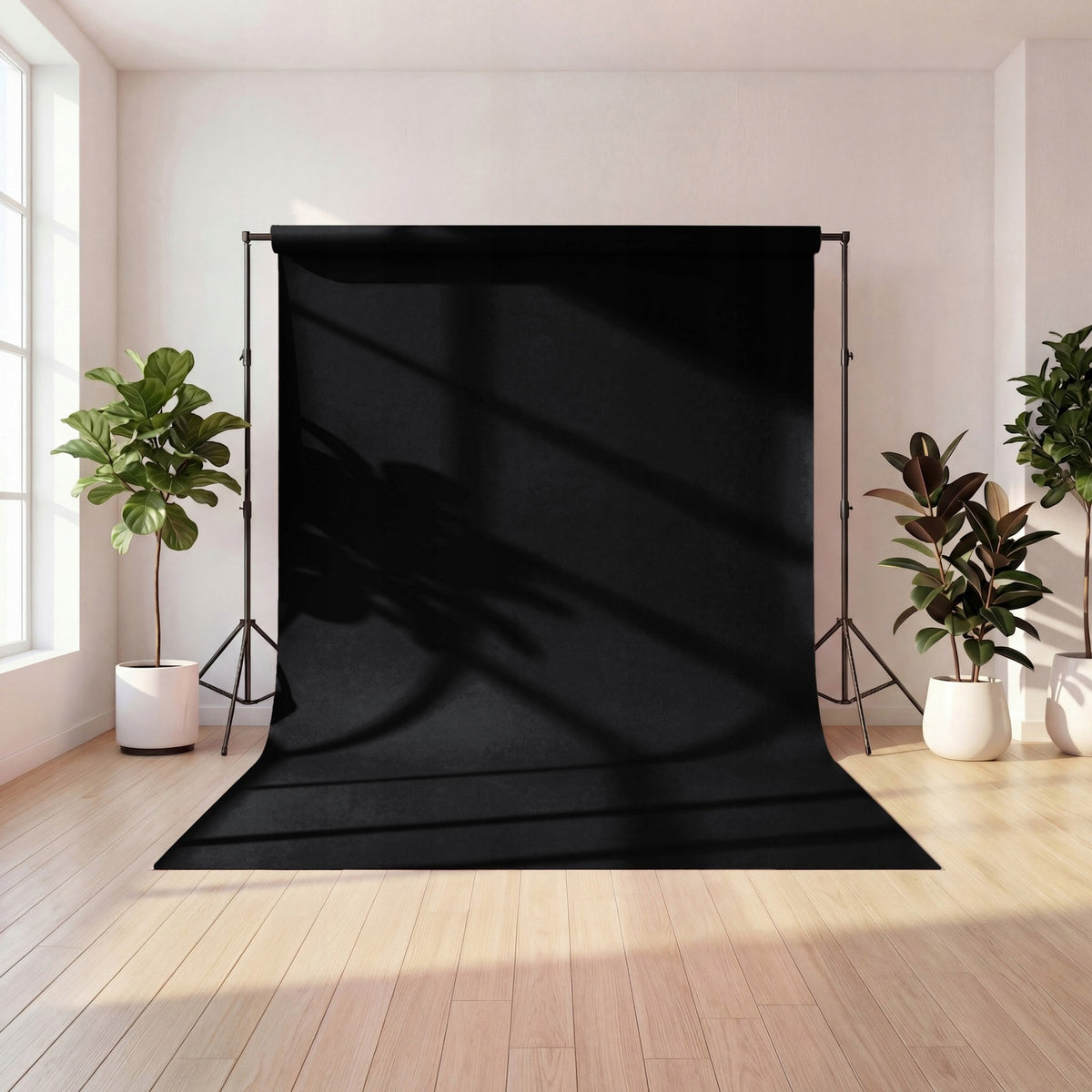 Photo Background 200x220 cm cotton fabric ALOISO Black Packaging status original