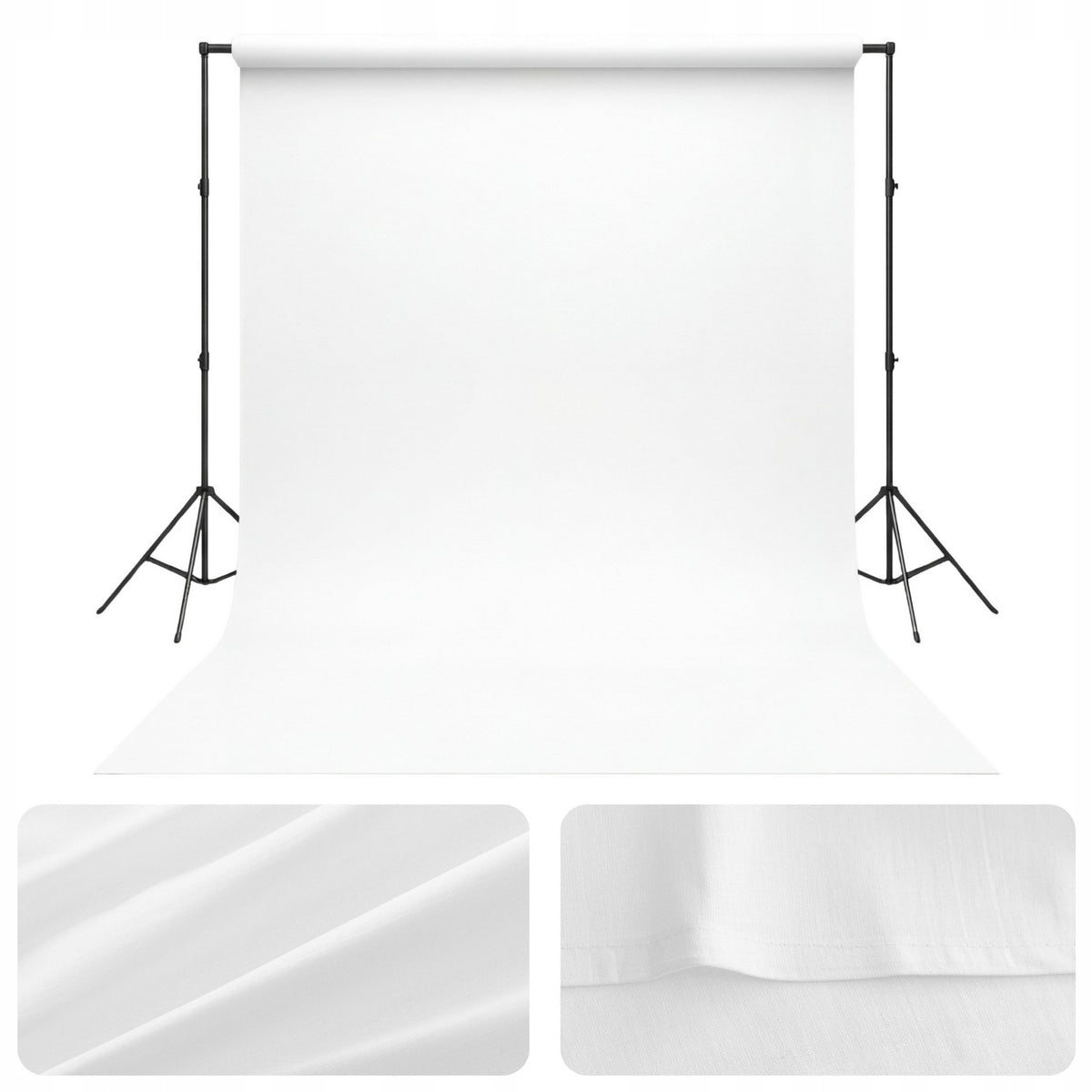 Photo Background 240x290 cm cotton fabric Iris WHITE