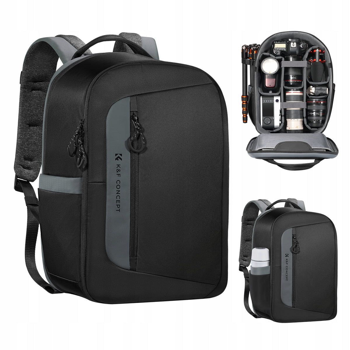 Photo Backpack Tourist Camera Laptop Tripod Lens Drone KF
