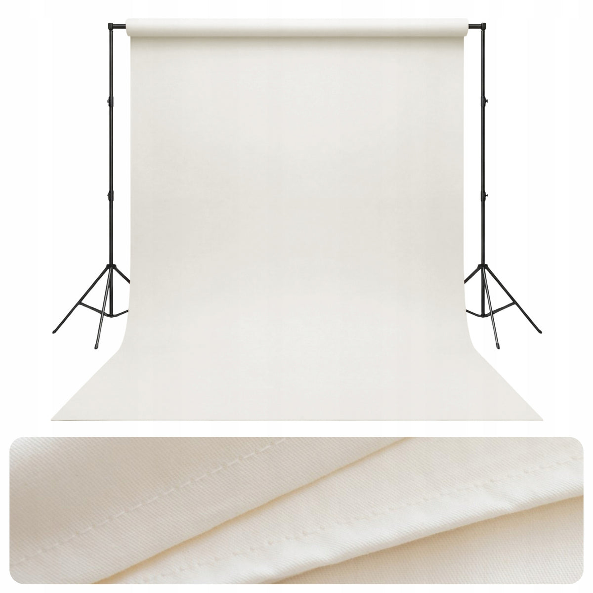 Photo background 160x200 cm cotton fabric ALOISO Ecru