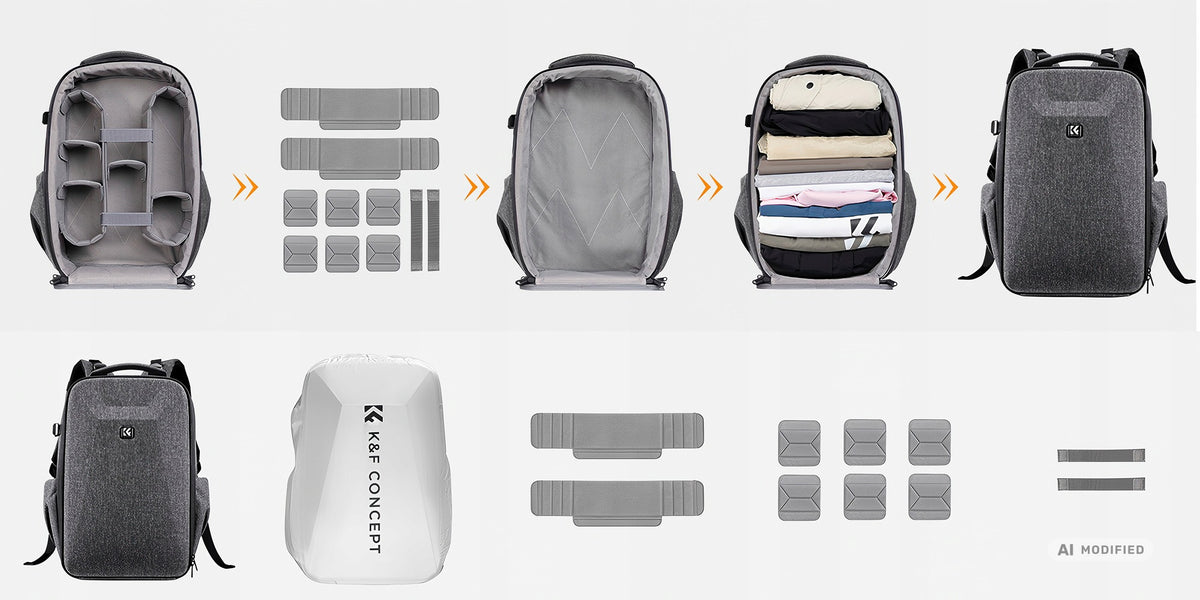 Photo backpack K&F Concept Nature Wander 10 22 l - grey Brand K&F Concept