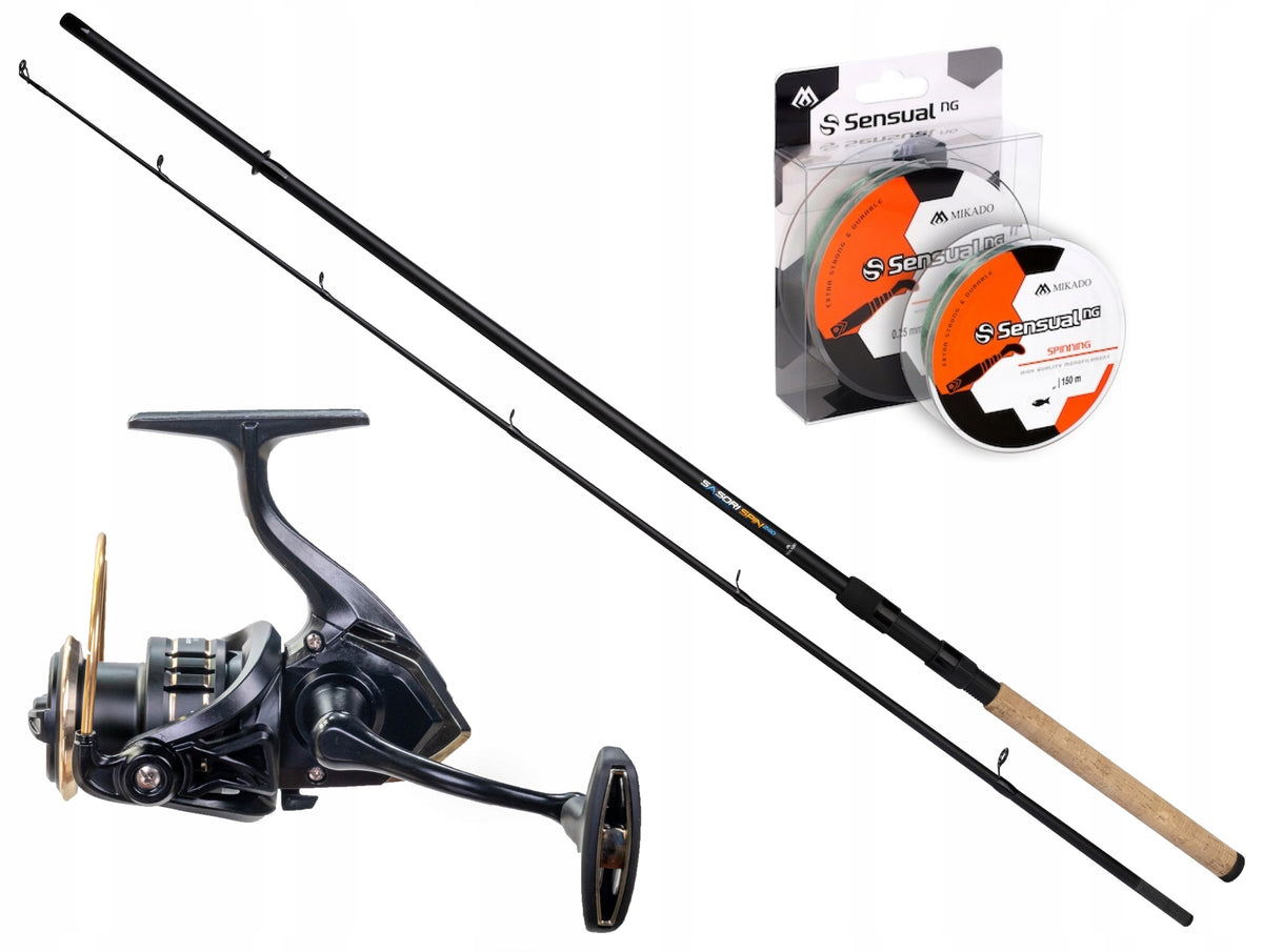 PiKE SPINNING Set Fishing Rod + Reel + Fishing Line MIKADO