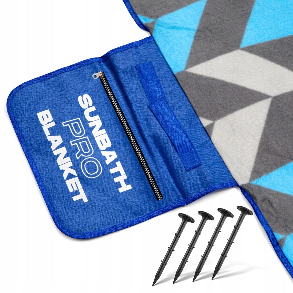 Picnic BLANKET SUN PRO 200x200cm BEACH INSULATION POCKET HERRING STRAP Brand Sunpro