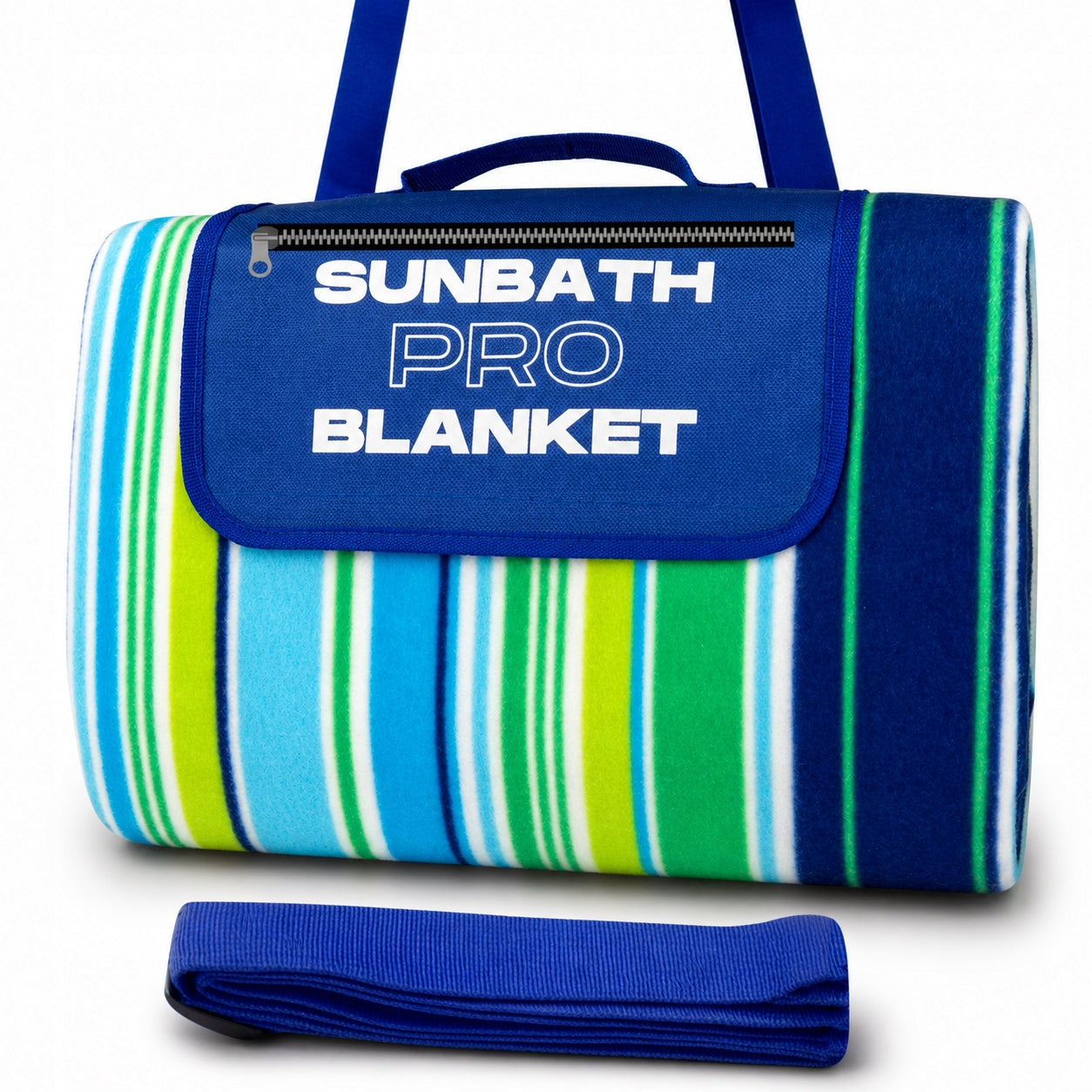 Picnic BLANKET SUN PRO 200x200cm BEACH INSULATION with handle HERRING STRAP Brand Sunpro