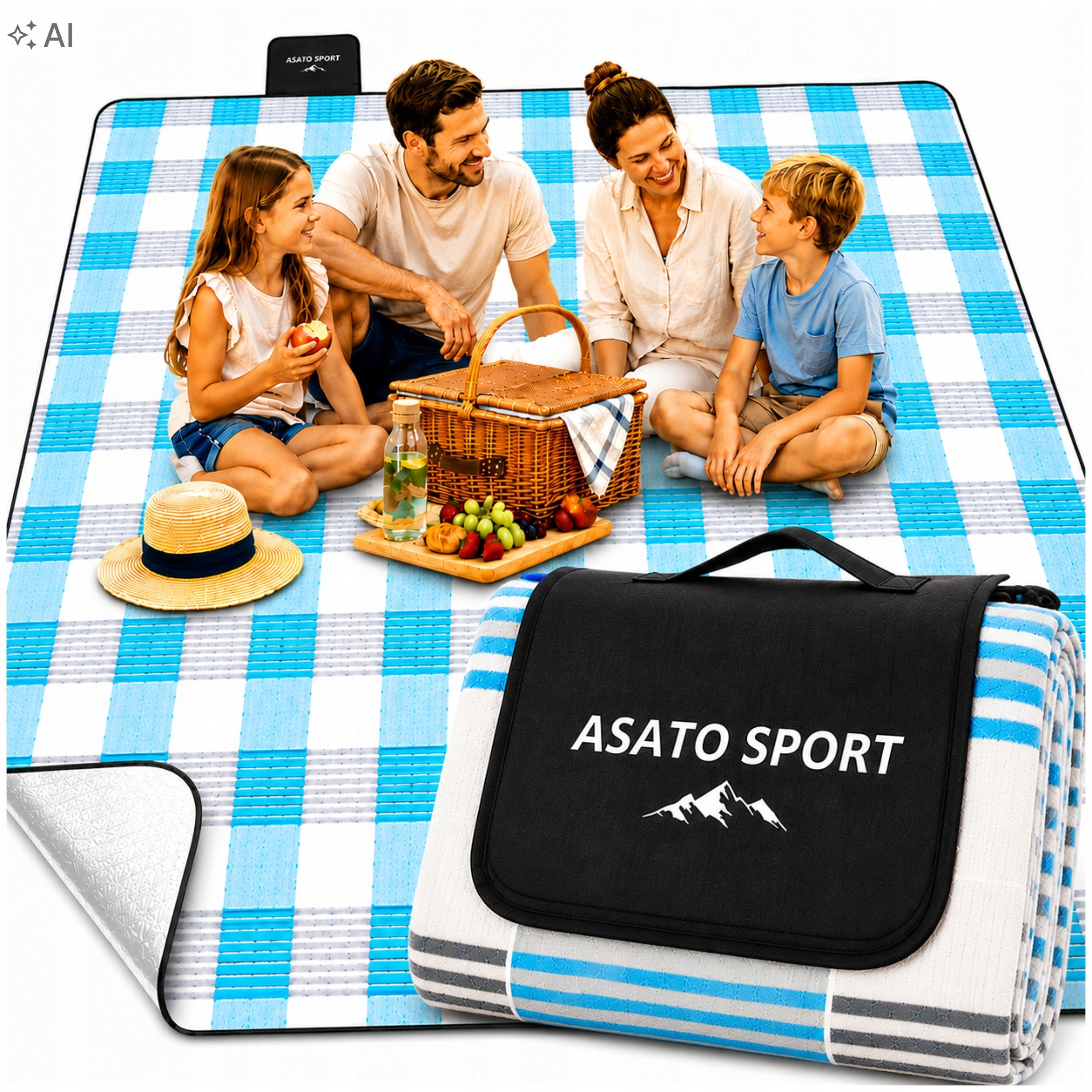 Picnic Blanket Picnic Mat with Beach Insulation Waterproof Large 200x200cm