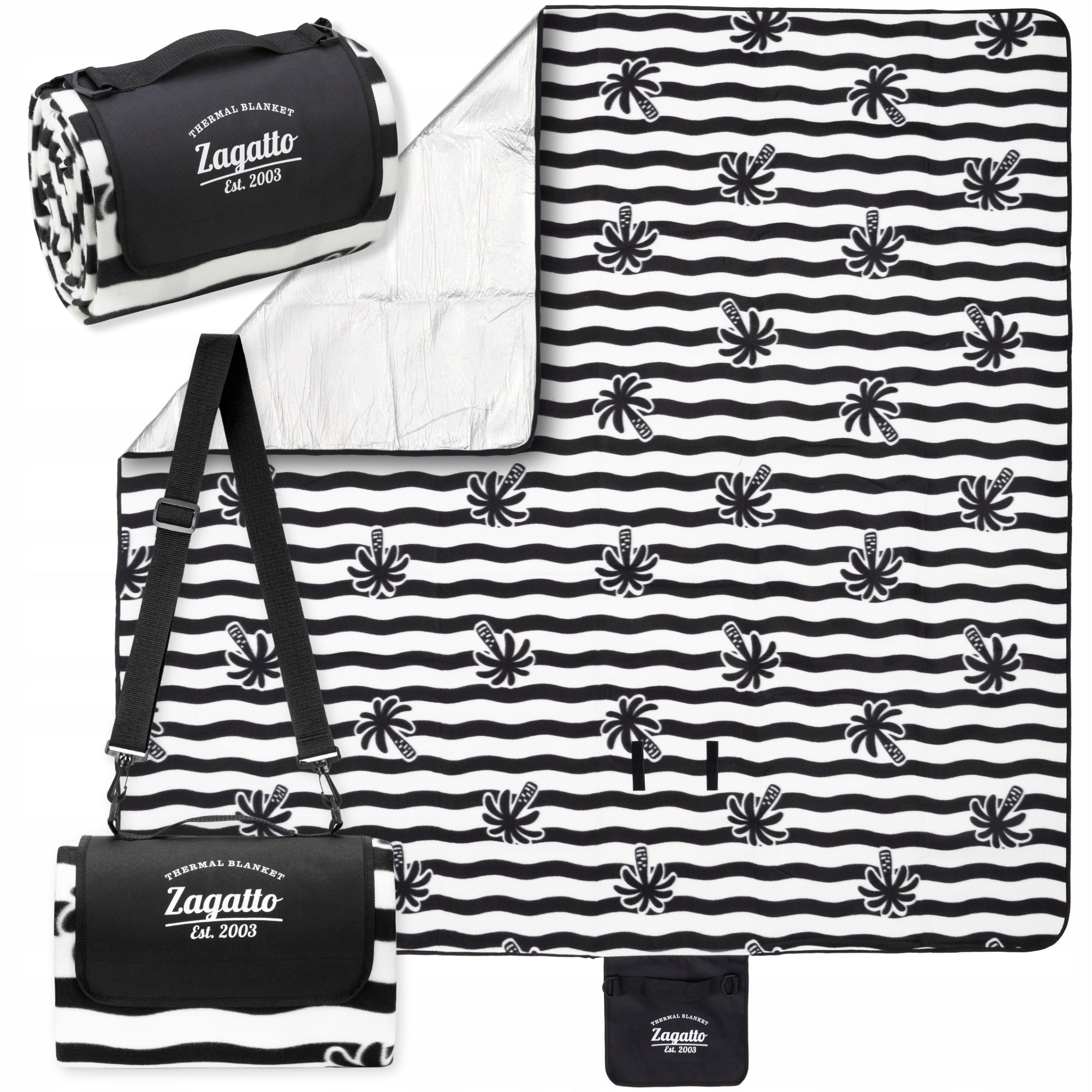Picnic blanket with insulation 200x200 cm large beach mat waterproof ZAGATTO