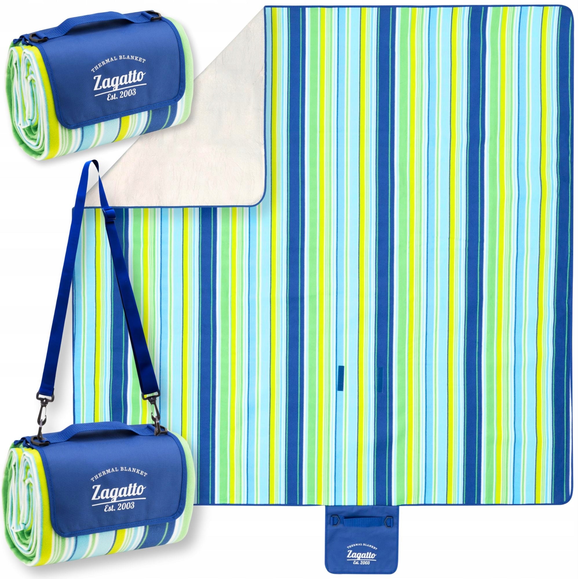 Picnic blanket with insulation 200x200 cm large beach mat waterproof ZAGATTO