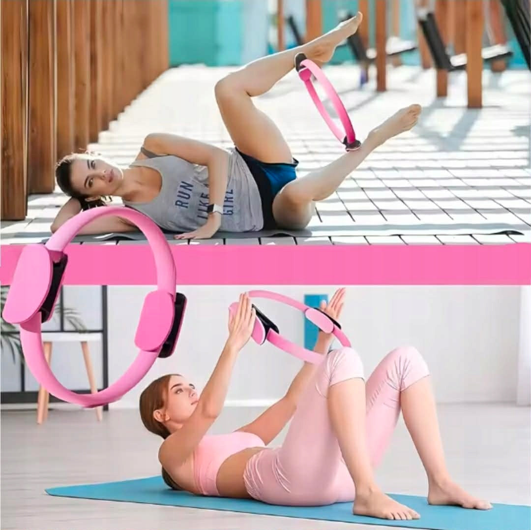 Pilates Fitness Yoga Set 10in1 Exercise Wheel for Pilates Resistance Bands Roses Packaging status original