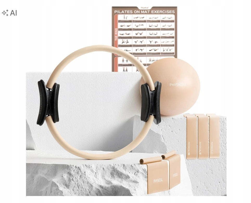 Pilates Kit Essentials ball ring tape beige