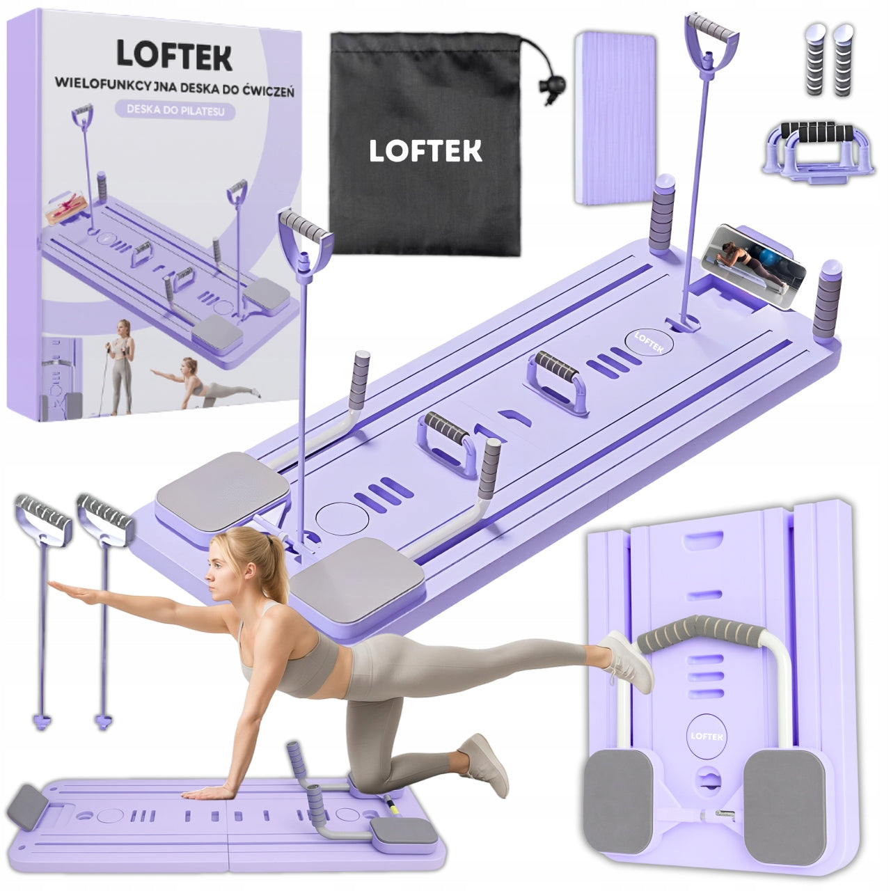 Pilates Reformer Exercise Board 12in1 Multifunctional Gift for Women