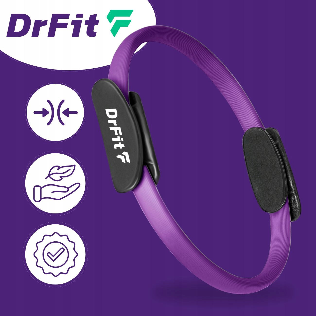 Pilates Ring Exercise Wheel Yoga Hoop 36 cm Purple DrFit Brand DrFit