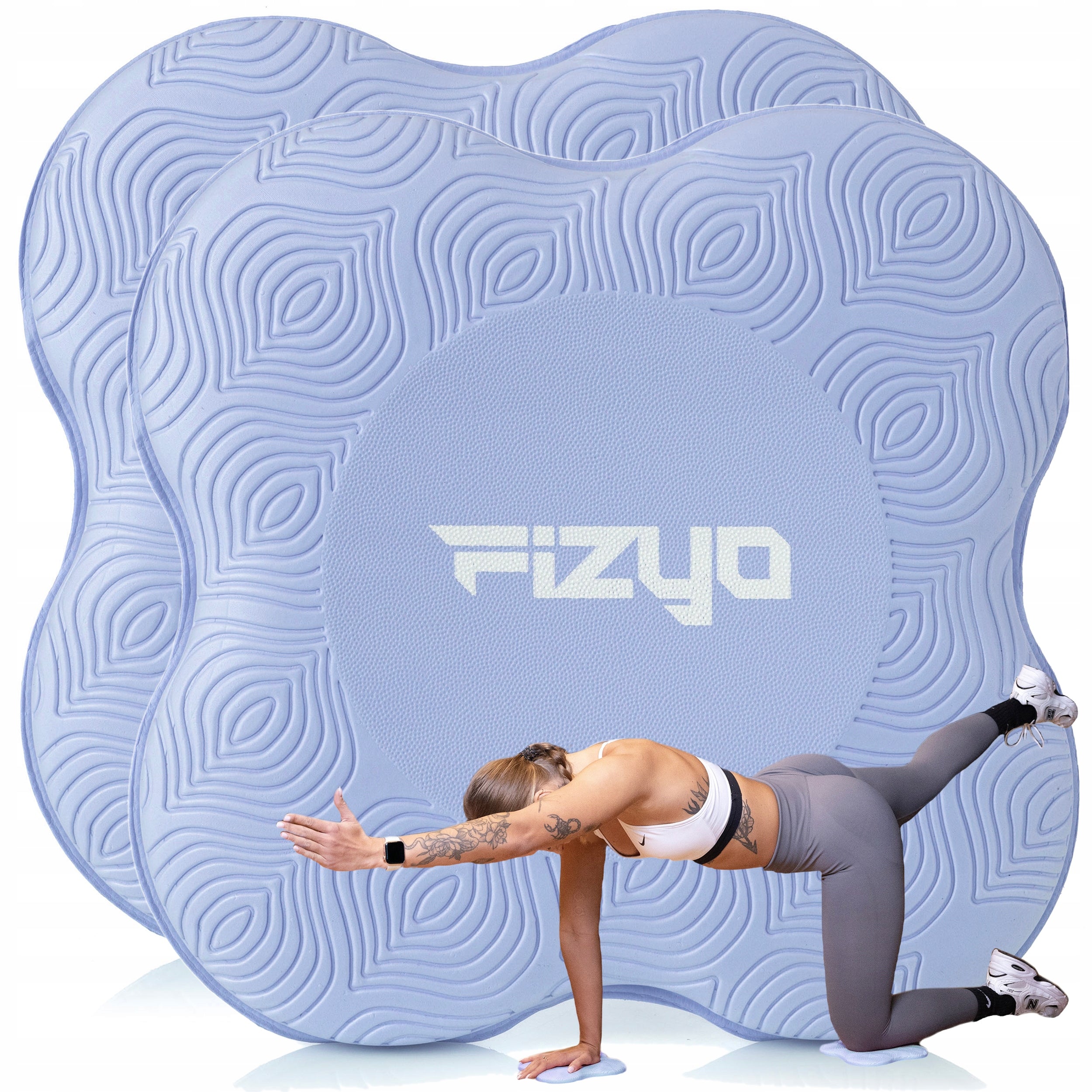 Pilates Yoga Exercise Pads FIZYO Under Knee Elbows Blue 2pcs