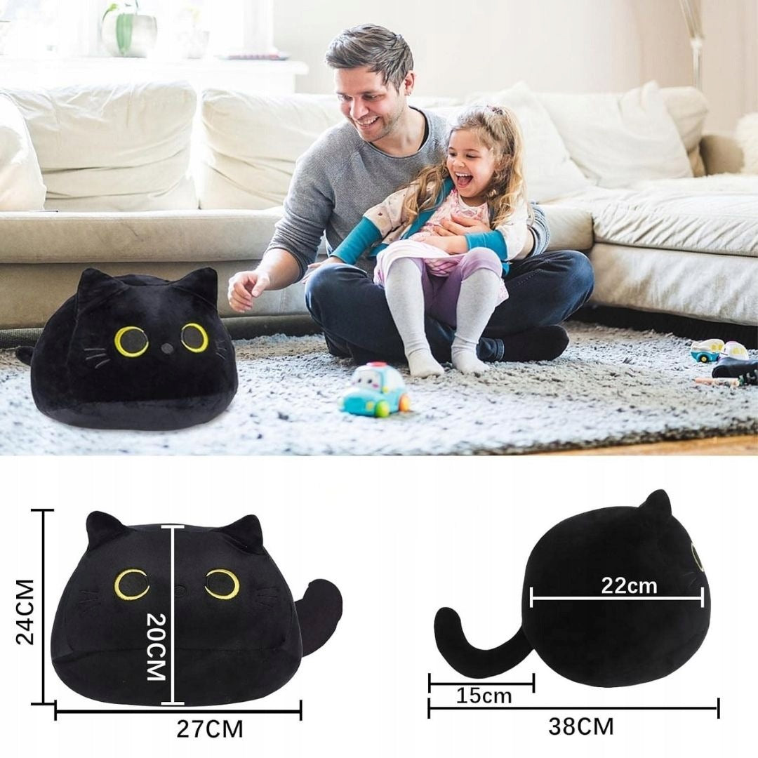 Pillow Hugging Plush Nice to Touch Black Cat Kitten QfV + FREEBIE Packaging status original
