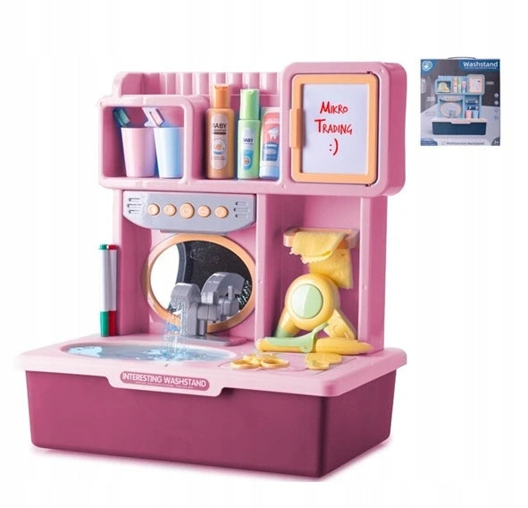 Pink Battery Operated Washbasin with Running Water with Light, Sound