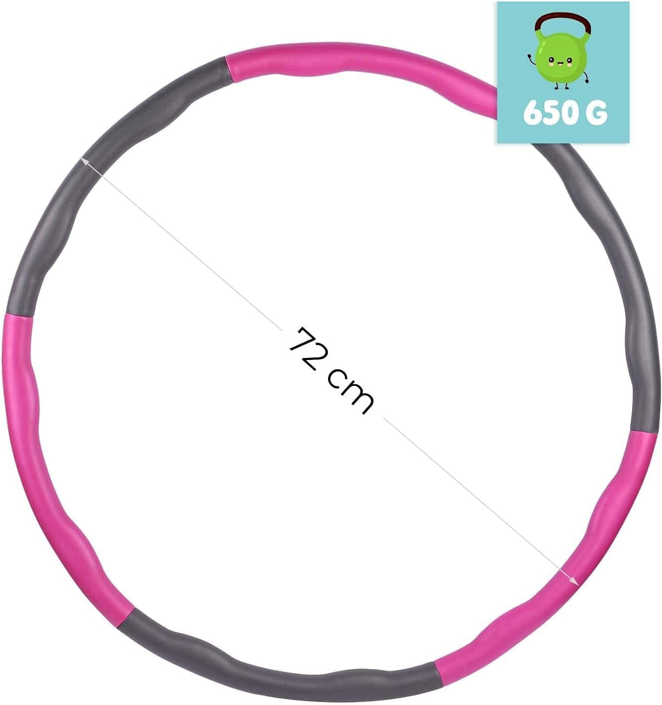 Pink Grey hula hoop 72CM Folding foam Brand no brand