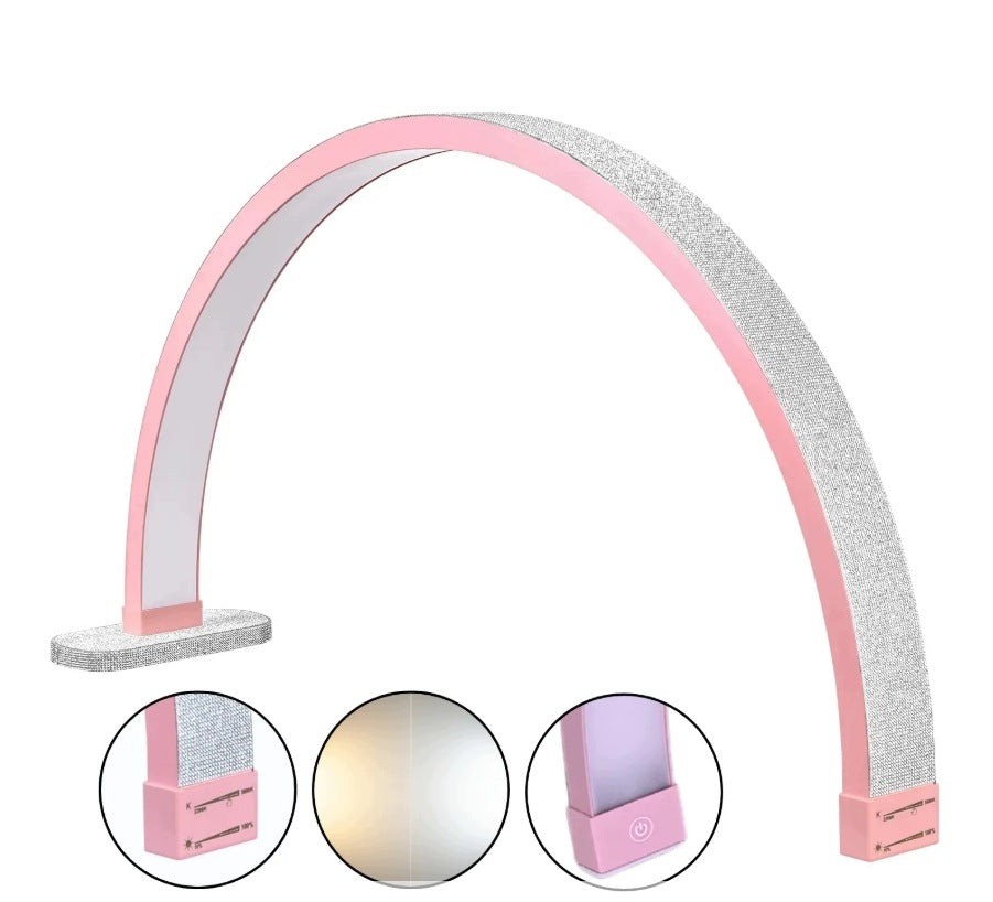 Pink LED Nail Lamp with Glitter ILLUXE IL10 80cm 2000 lumen