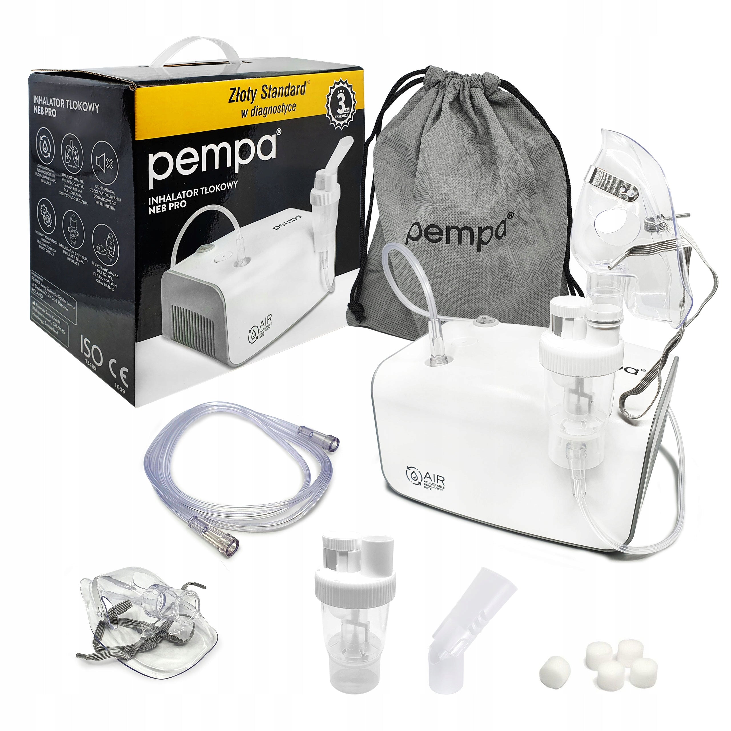 Piston inhaler Pempa Neb Pro - Adjustable inhalation rate