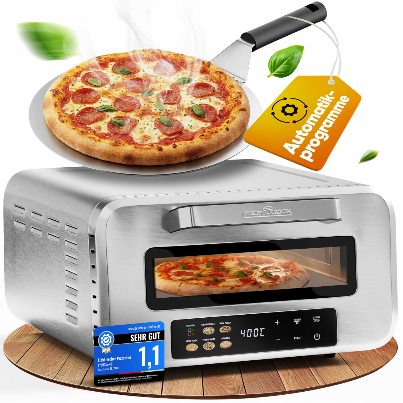 Pizza oven ProfiCook PC-PO stone 400°C 2100W pizza in 5 min