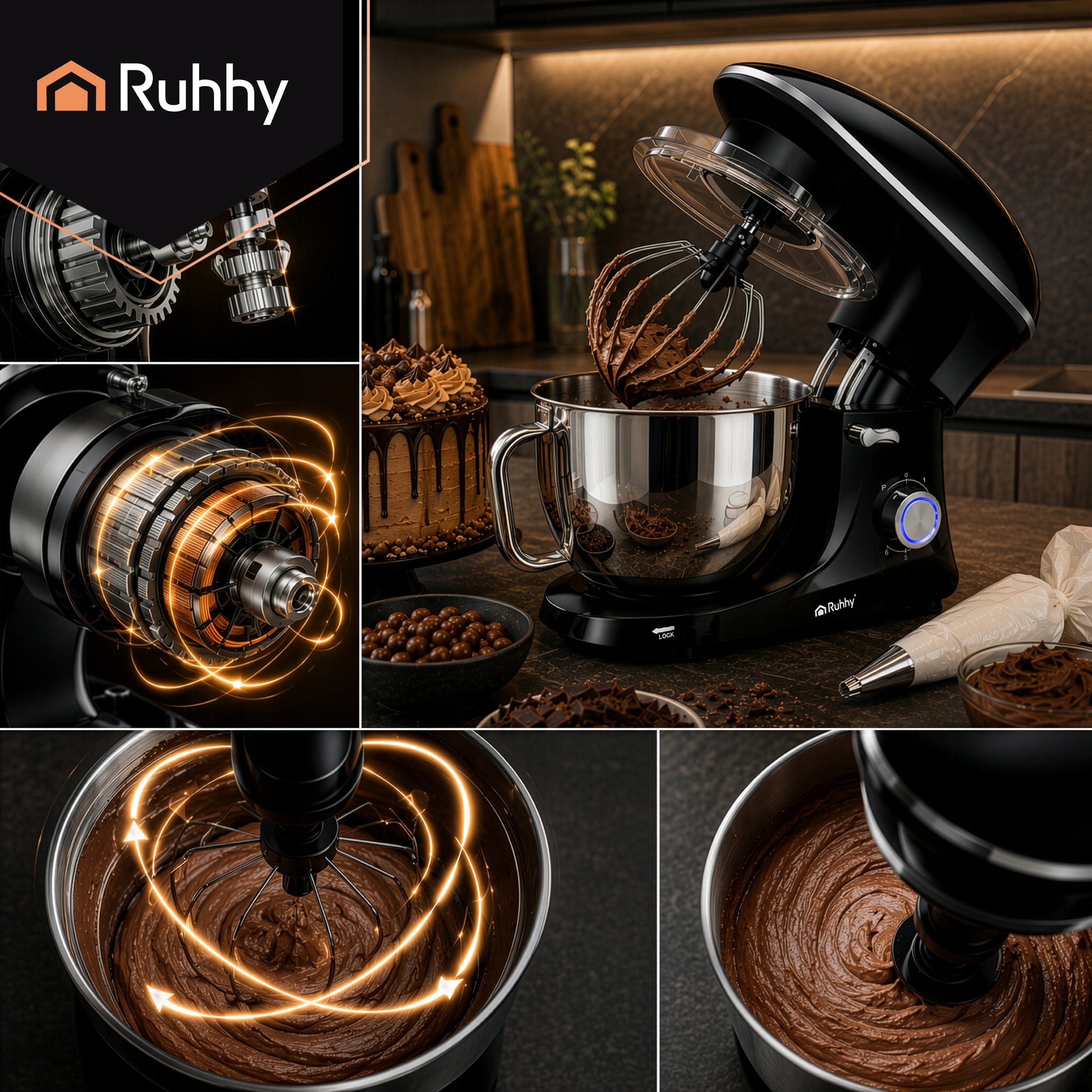 Planetary Food Processor Multifunctional Mixer with Large Bowl 6,2L 9in1 Powerful Manufacturer code Robot planetarny kuchenny 1500W / 2200W 16745