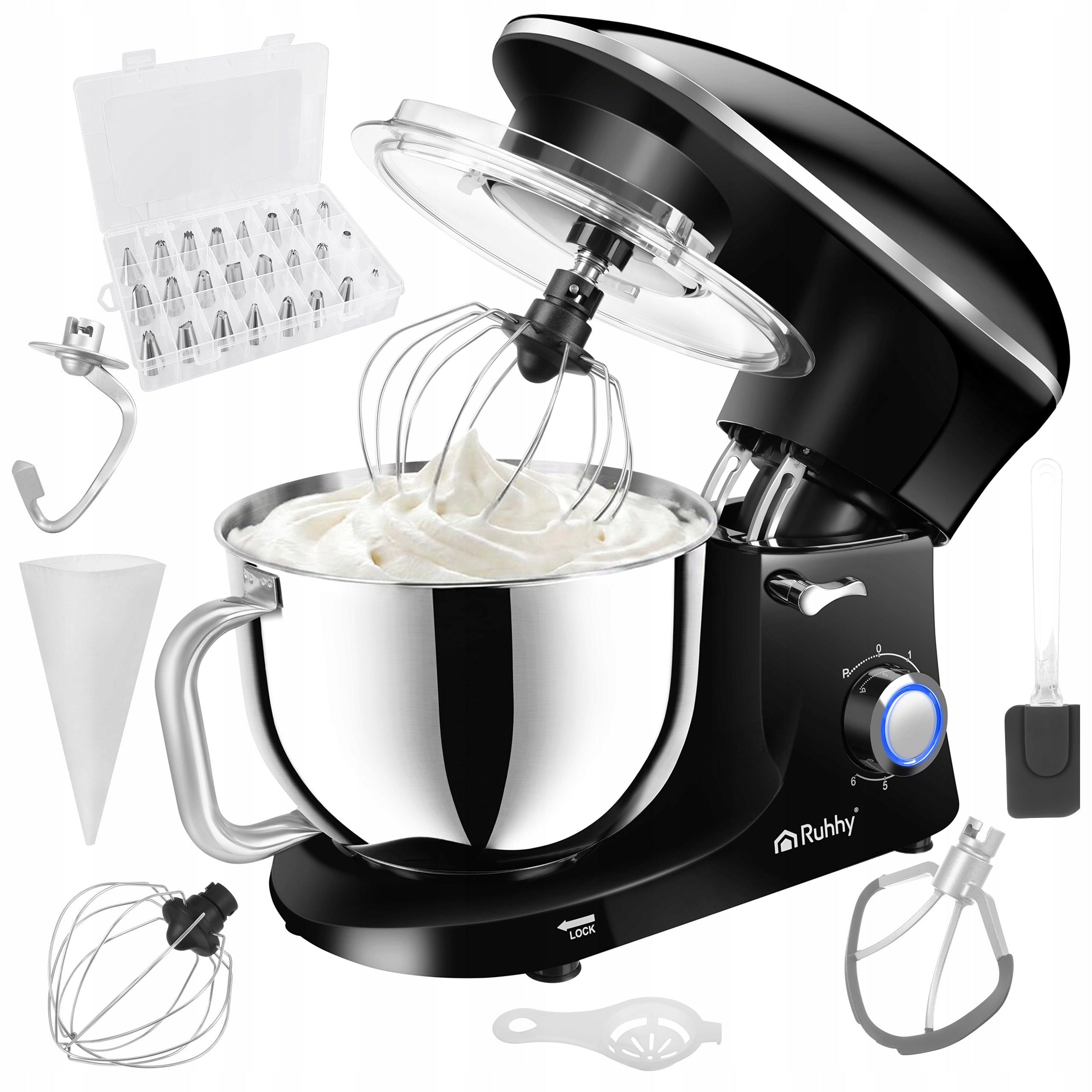 Planetary Food Processor Multifunctional Mixer with Large Bowl 6,2L 9in1 Powerful
