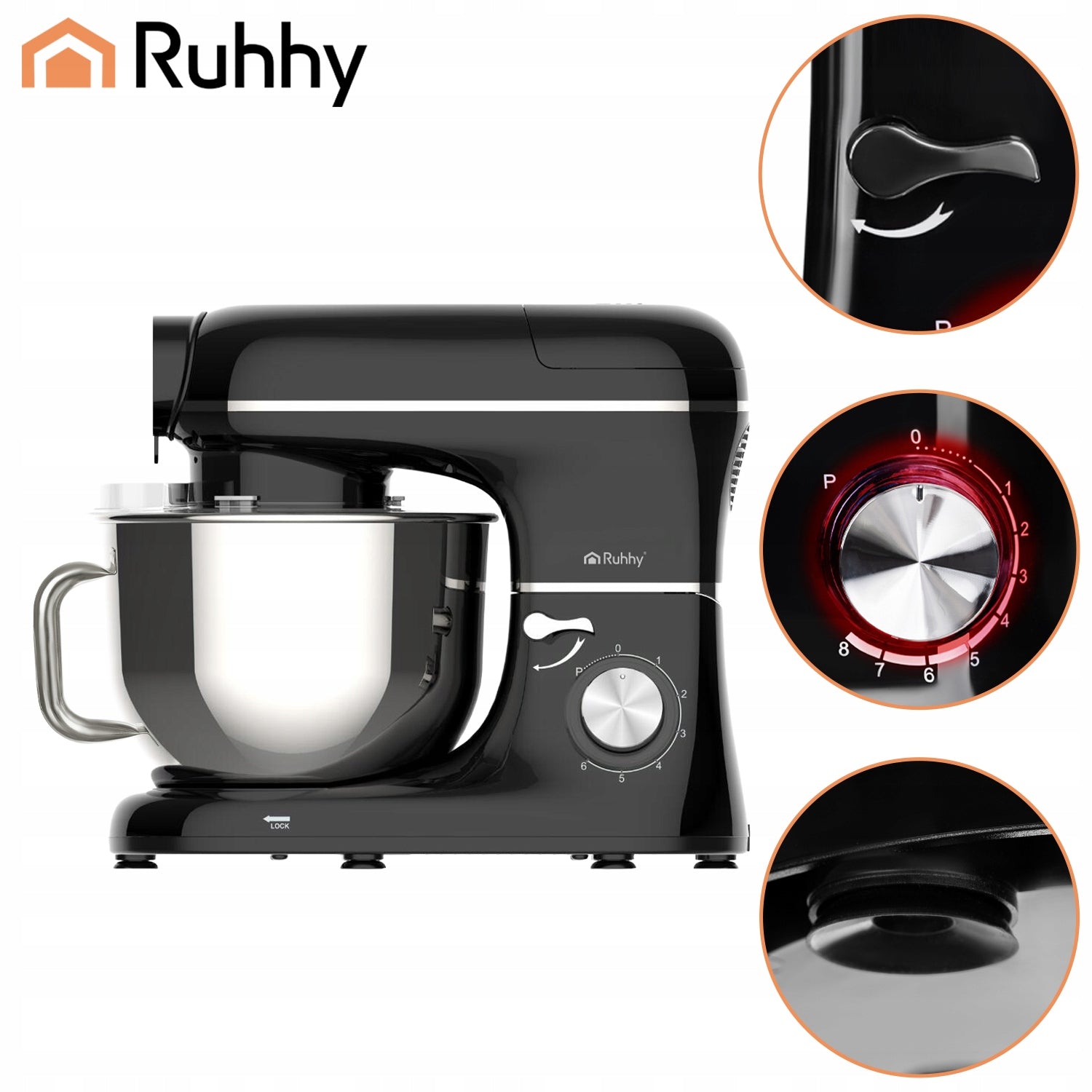 Planetary Food Processor Multifunctional with Bowl 6,2 L Blender Machine 3in1 Model Robot Planetarny Kuchenny Wielofunkcyjny z Misą