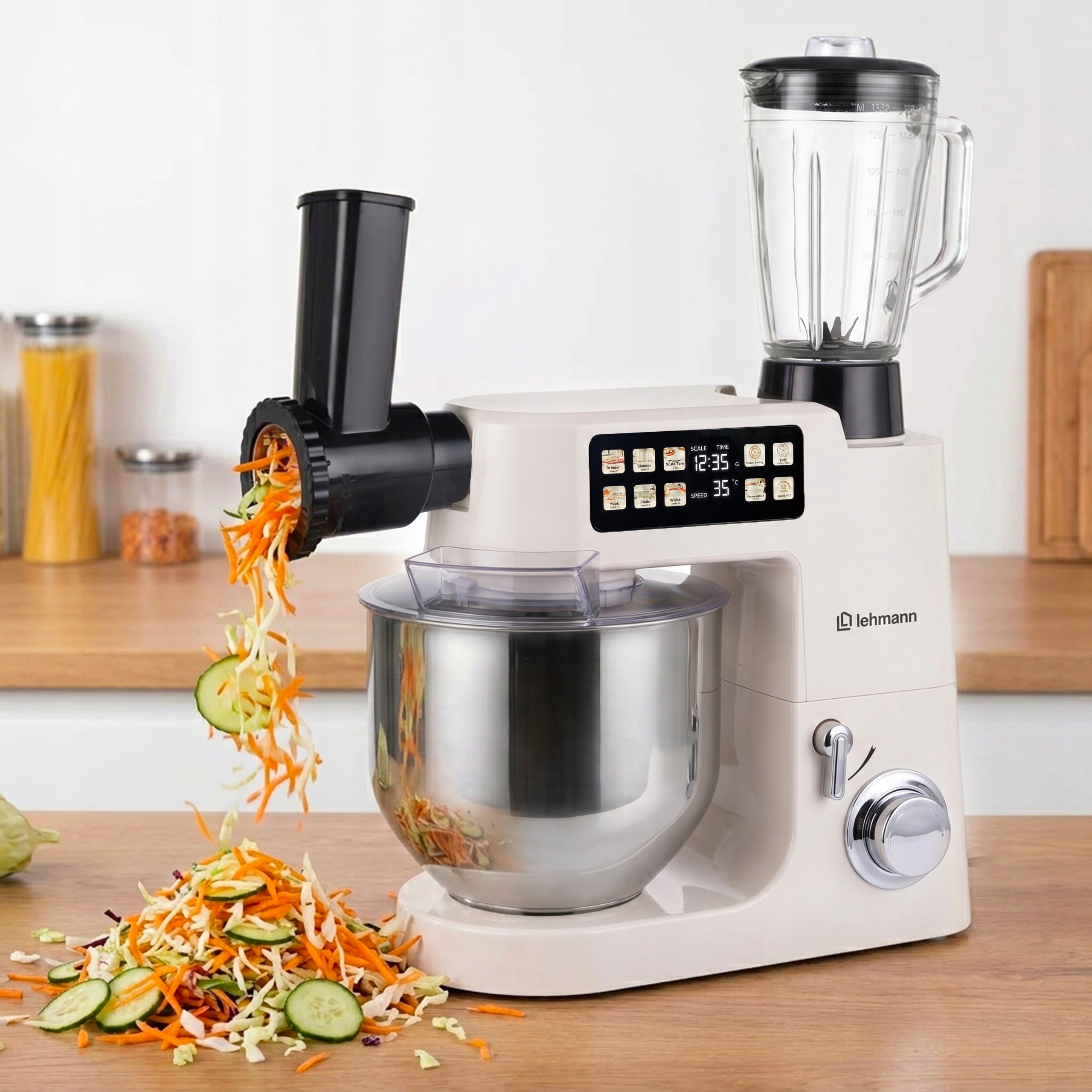 Planetary Robot Kitchen Mixer Multifunctional with Large Bowl 8L 4000 2100W Manufacturer code Robot Planetarny Kuchenny Podgrzewana Misa 8L