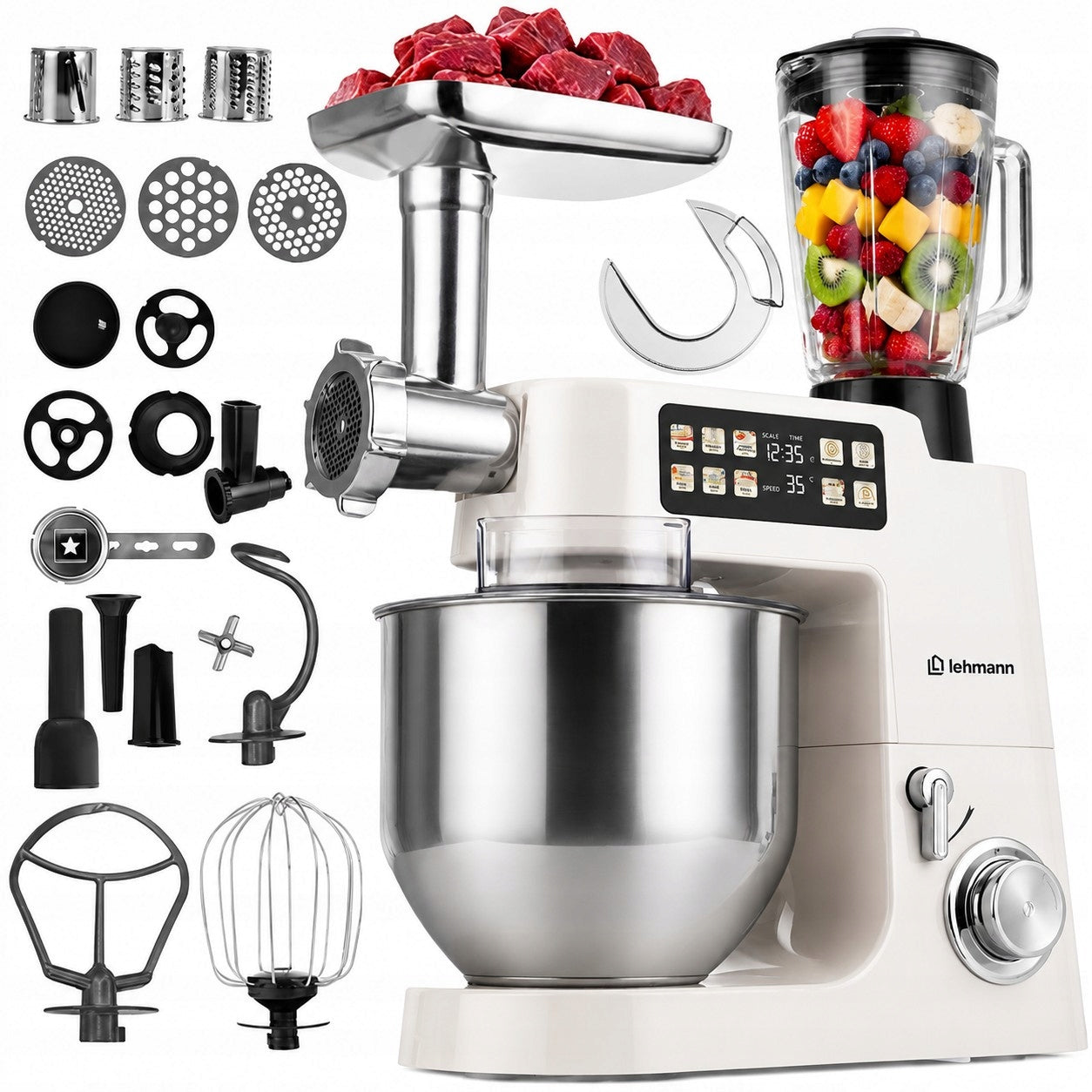 Planetary Robot Kitchen Mixer Multifunctional with Large Bowl 8L 4000 2100W