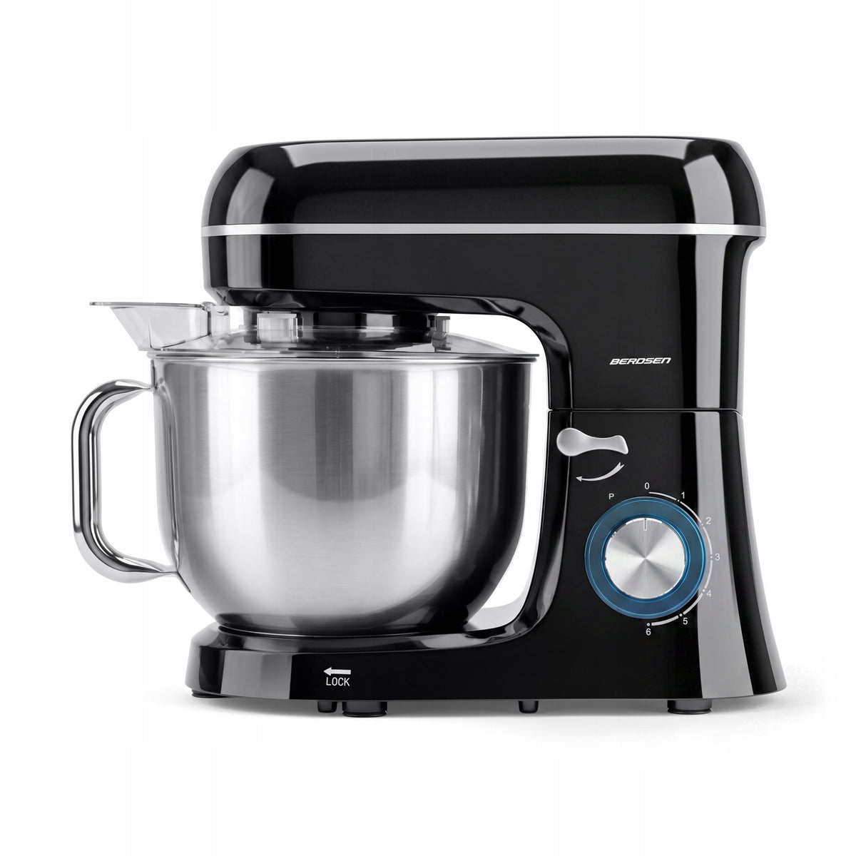 Planetary robot kitchen mixer Berdsen stainless steel 6l black 1400W Packaging status original