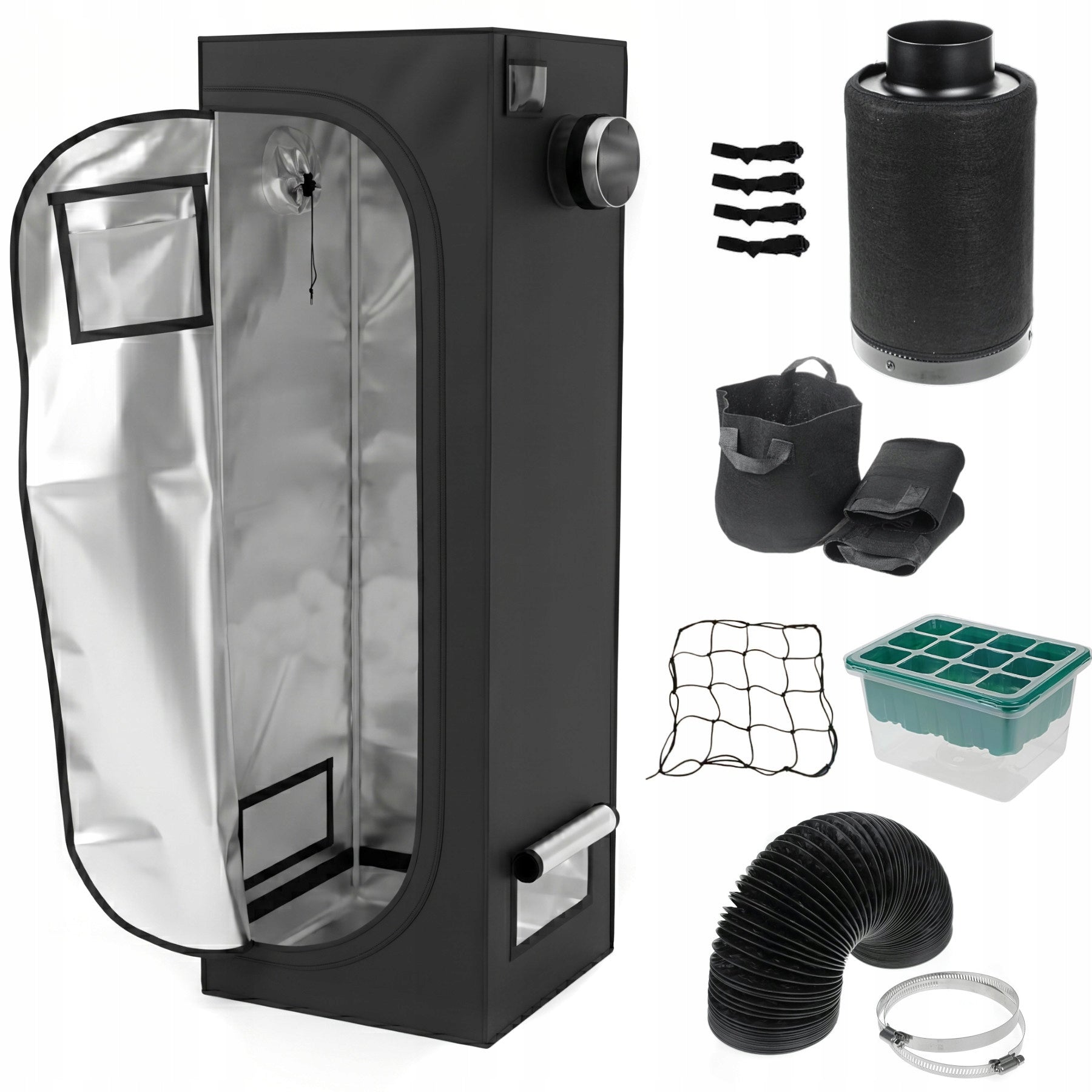 Plant growing tent 60x60x180 cm GrowBox growing Filter Accessories 1680D