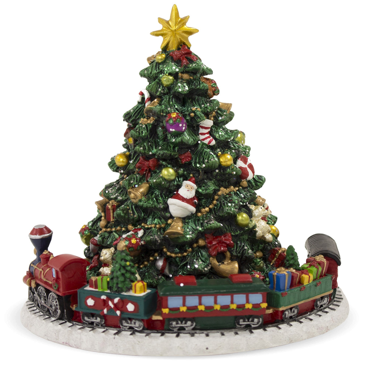 Plastic Christmas Tree Sound Figurine Christmas Tree with Music Box 16 cm