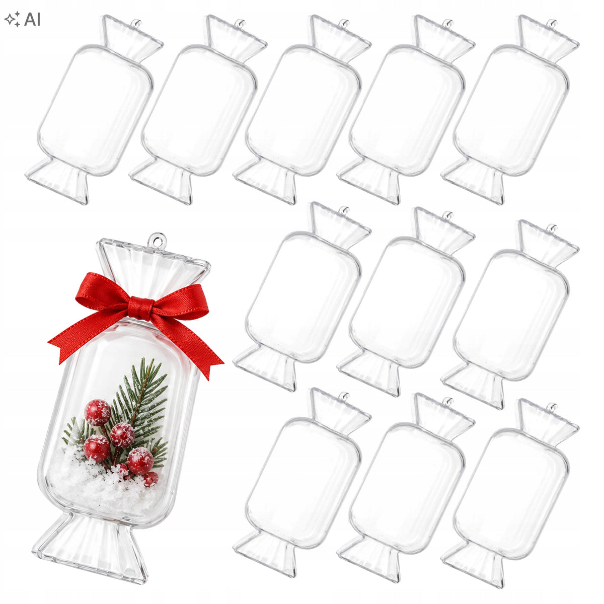 Plastic Christmas balls BAUBLE for Christmas tree ornament diy candy 12pcs