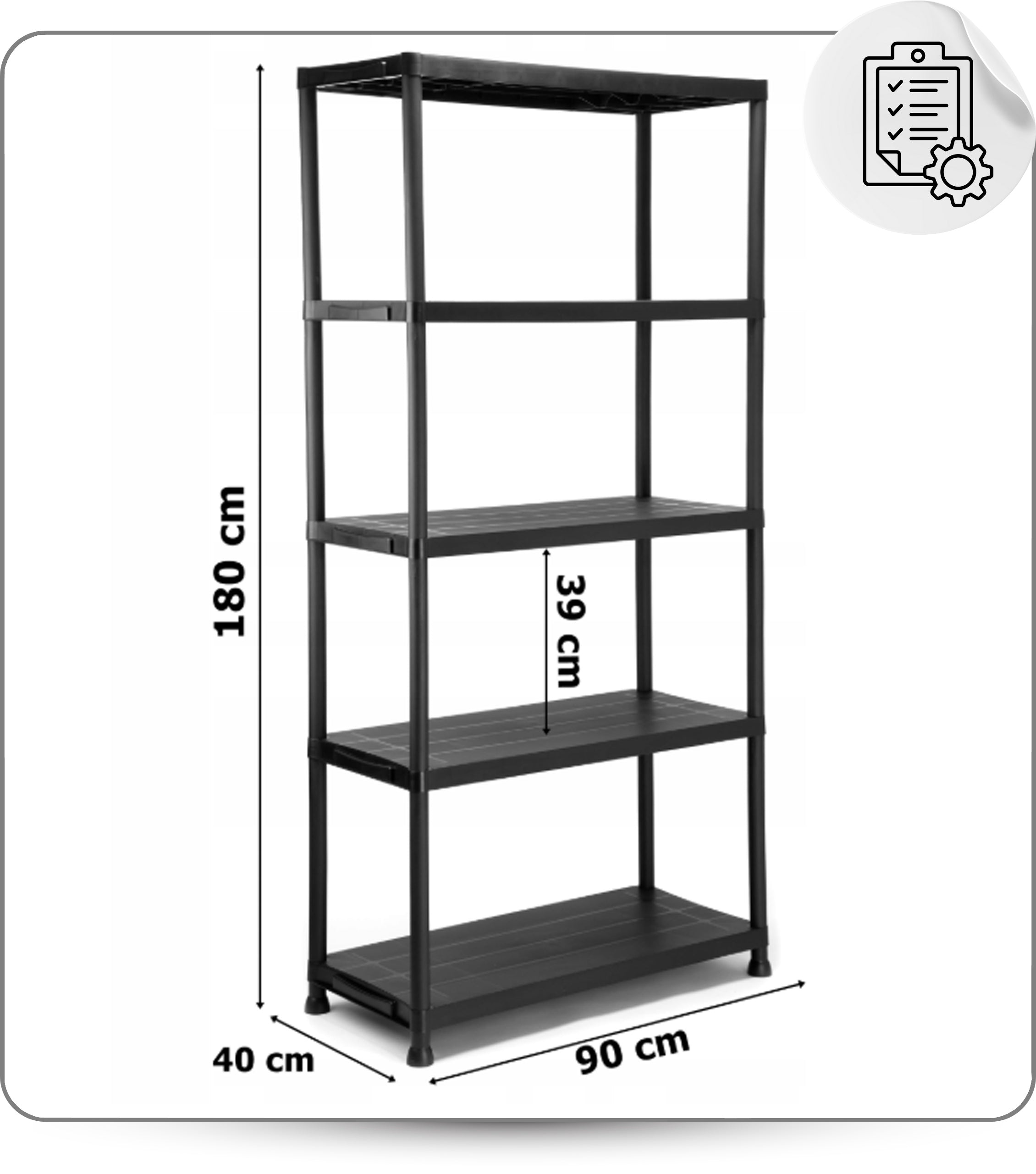 Plastic Garage Shelving Workshop for Pantry Office Basement 180x90x40cm Manufacturer code Regał uniwersalny plastikowy