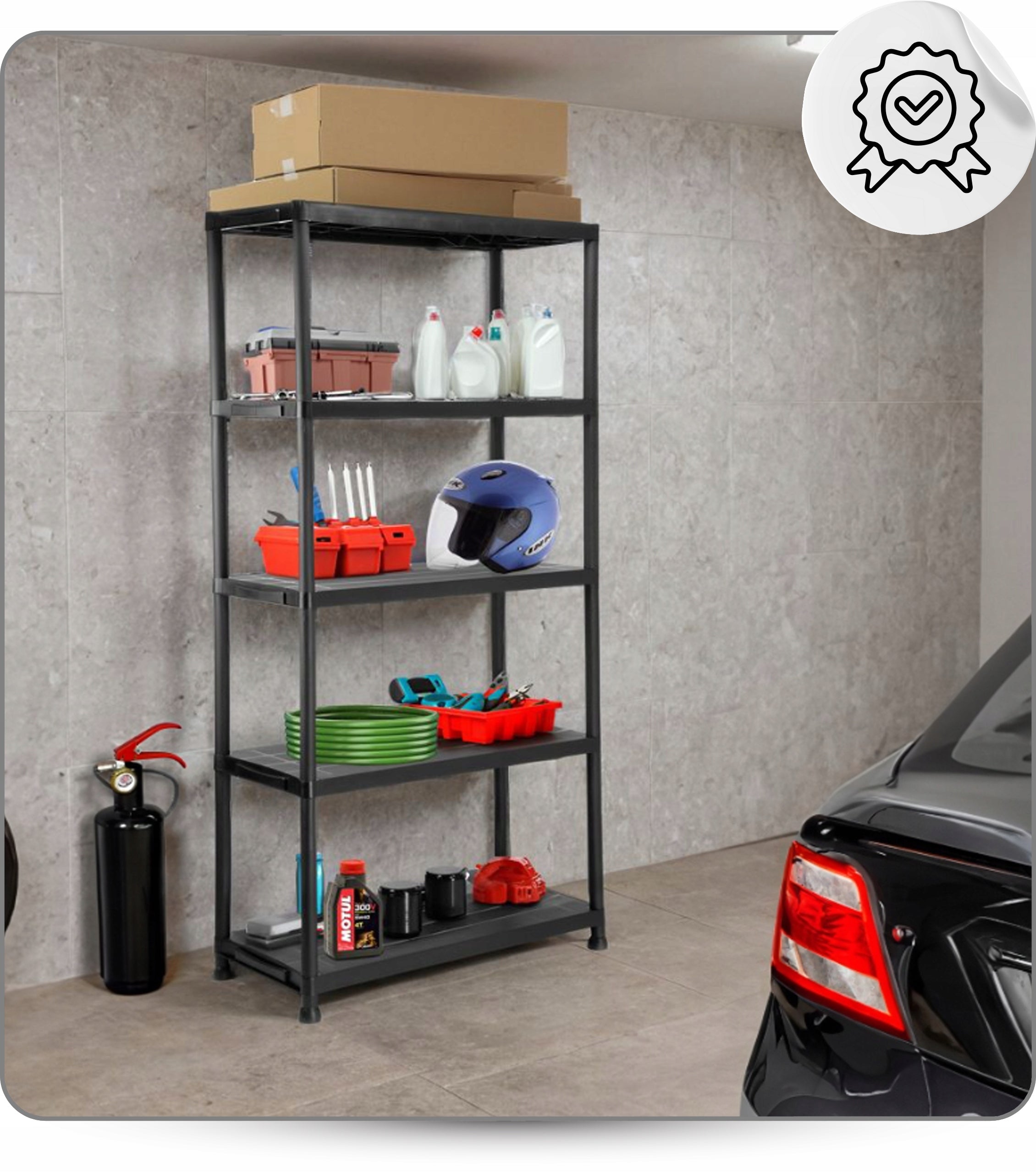 Plastic Garage Shelving Workshop for Pantry Office Basement 180x90x40cm Packaging status original