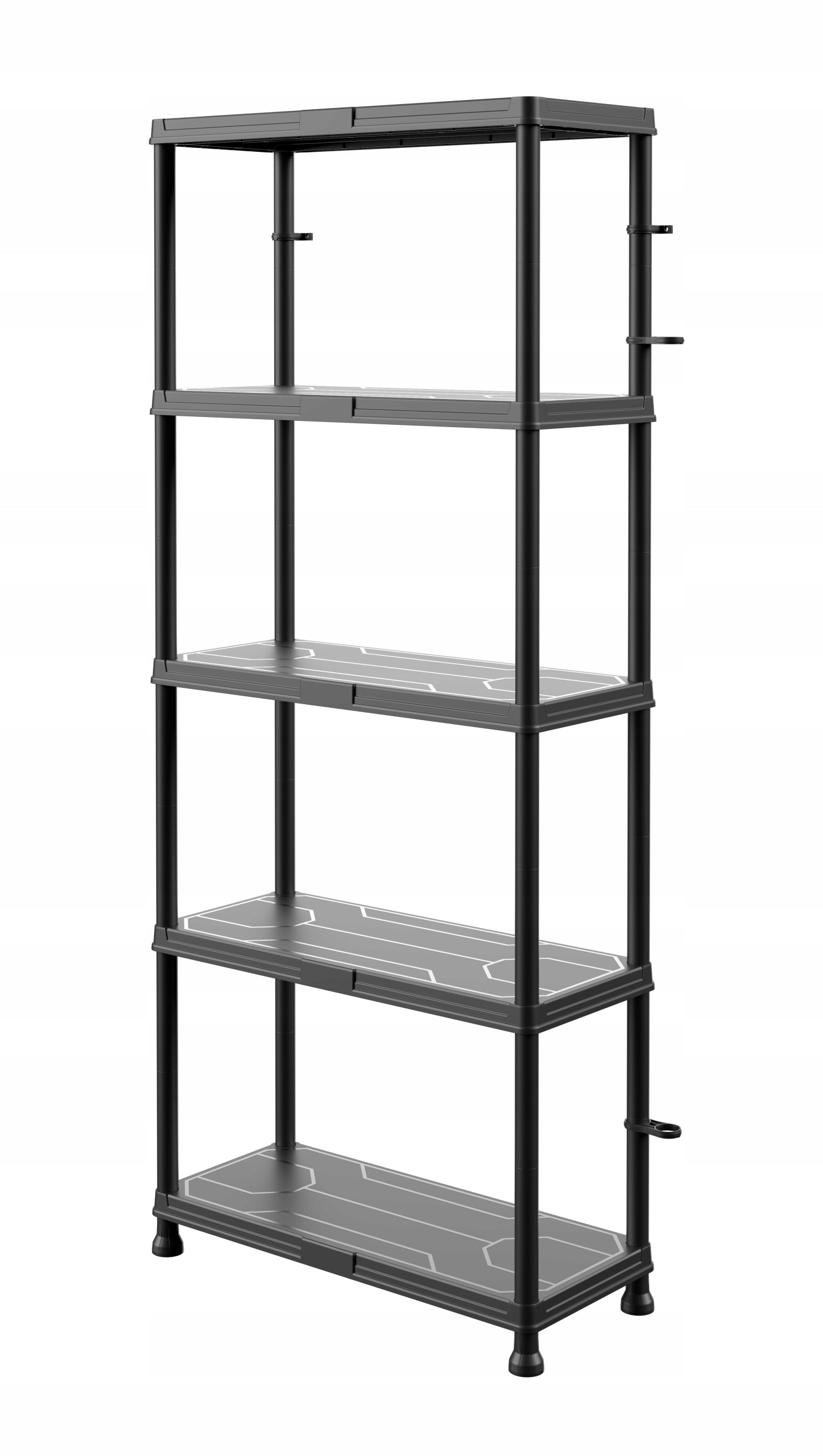 Plastic Storage Rack 5 Workshop Shelves for Pantry Basement Garage