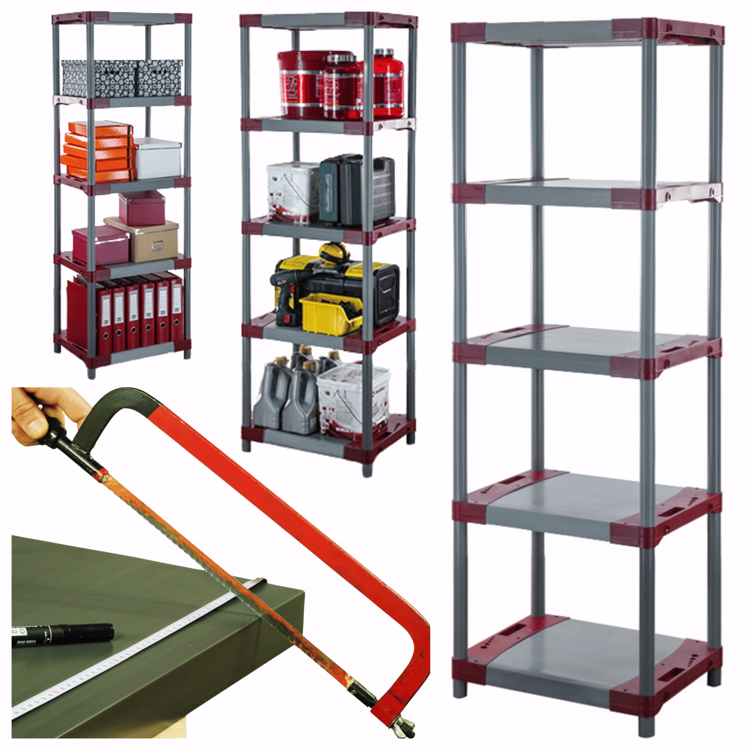 Plastic shelving unit for basement 180x50x46 ECO WATERPROOF SOLID