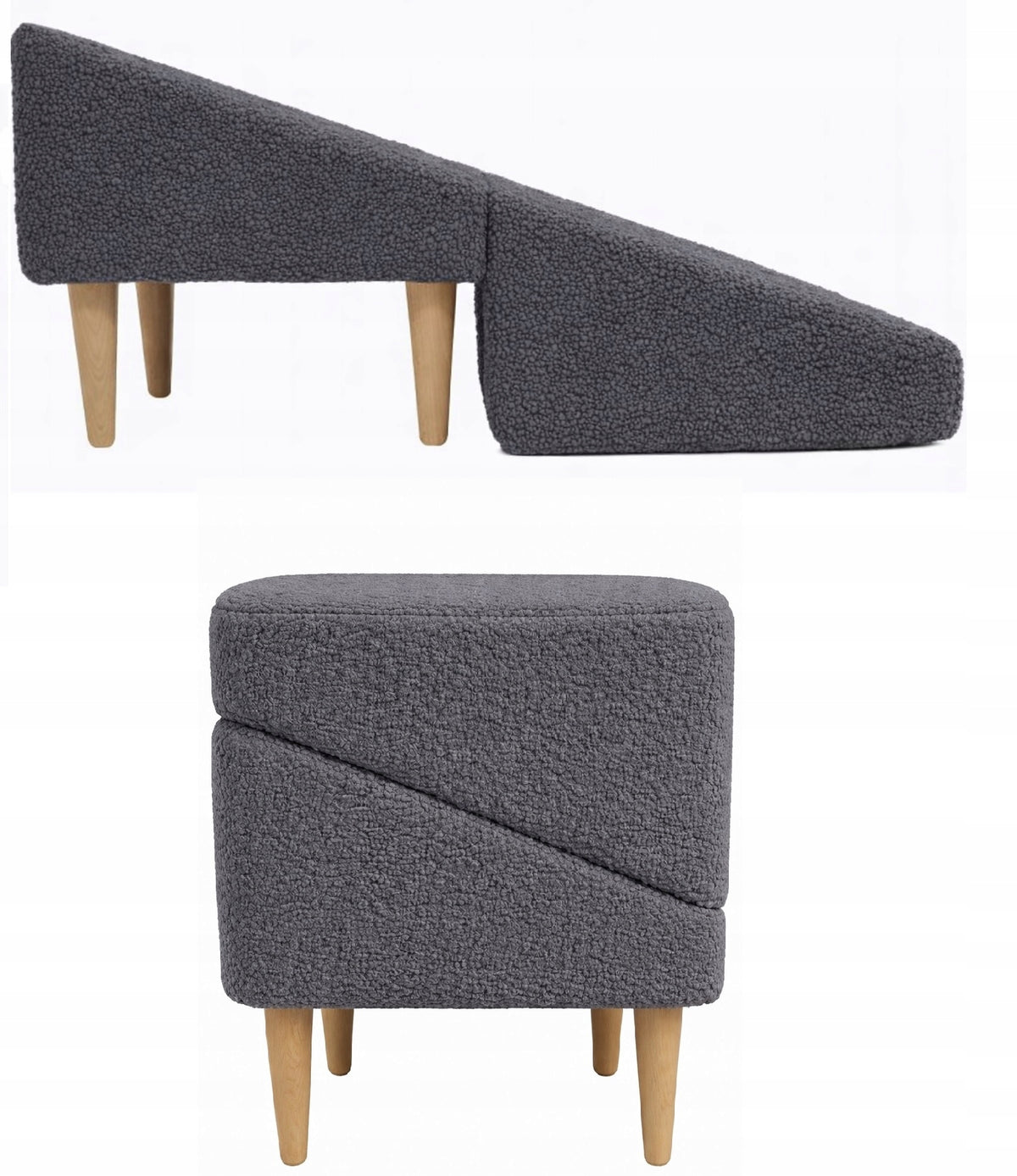 Platform Pouf 2in1 ramp platform for dog and cat LAMB BOUCLE GRAPHITE Manufacturer code 590