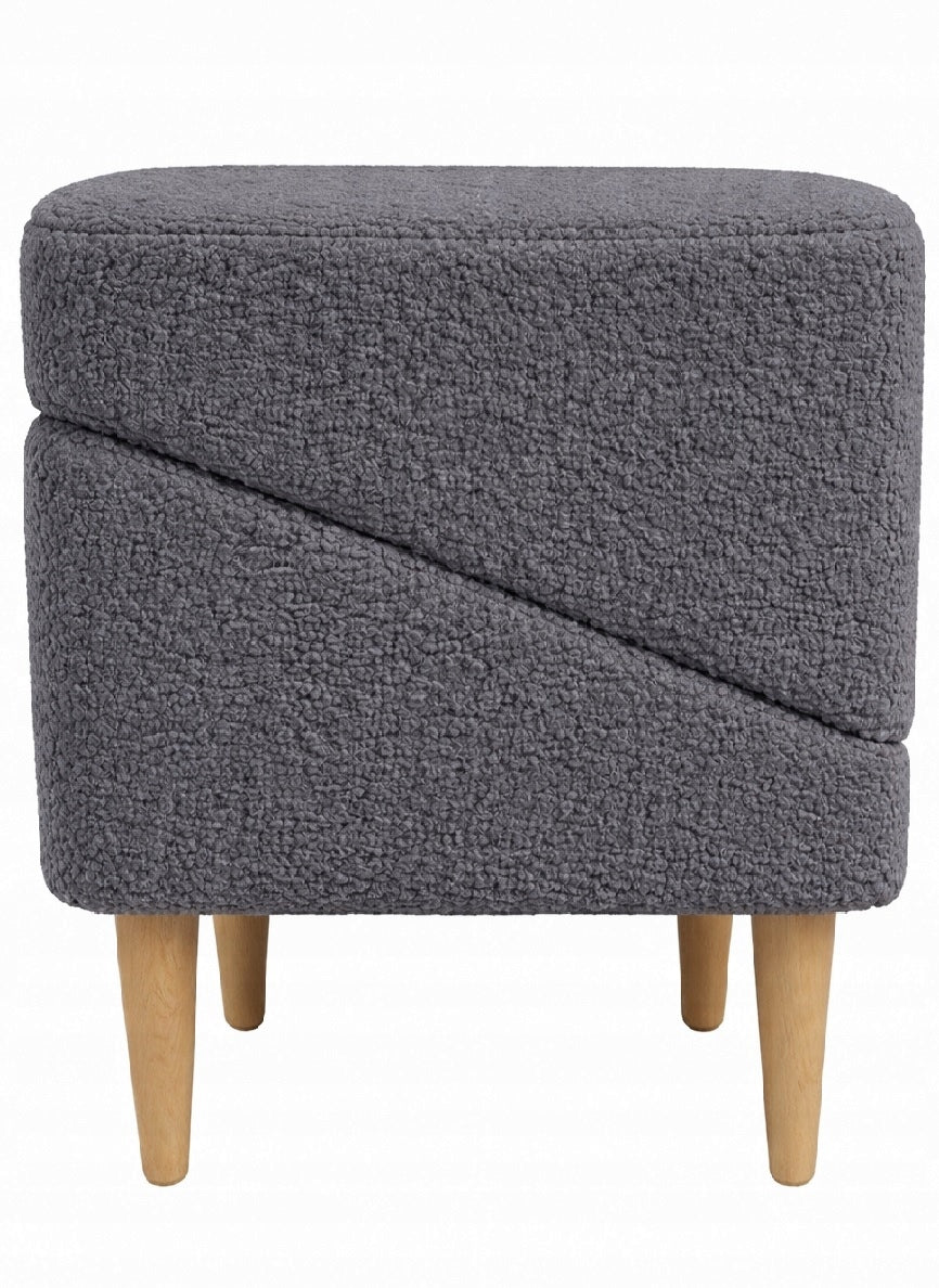 Platform Pouf 2in1 ramp platform for dog and cat LAMB BOUCLE GRAPHITE