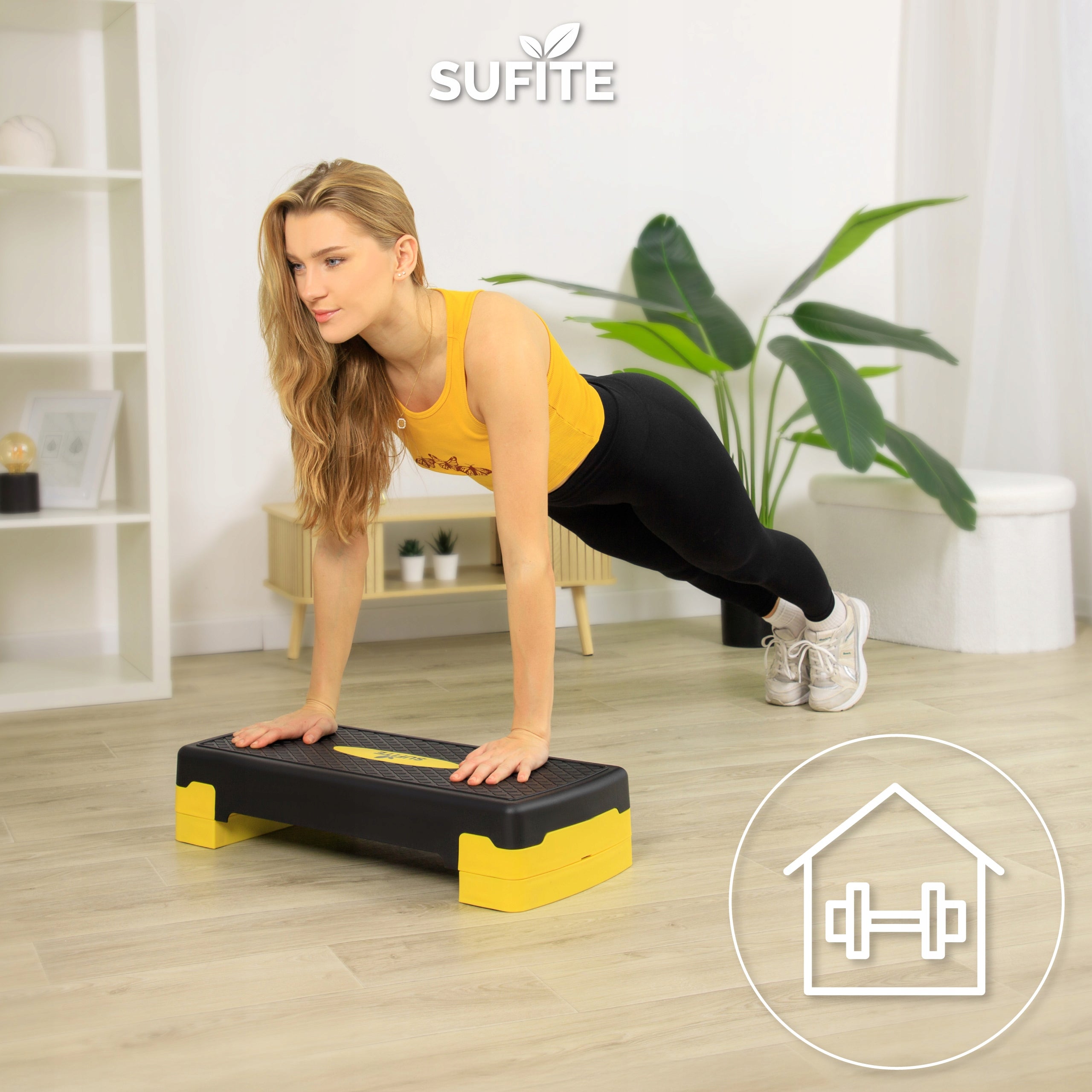 Platfroma for steppe SUFITE for aerobics exercises adjustable 2 fitness levels Model ST_7004