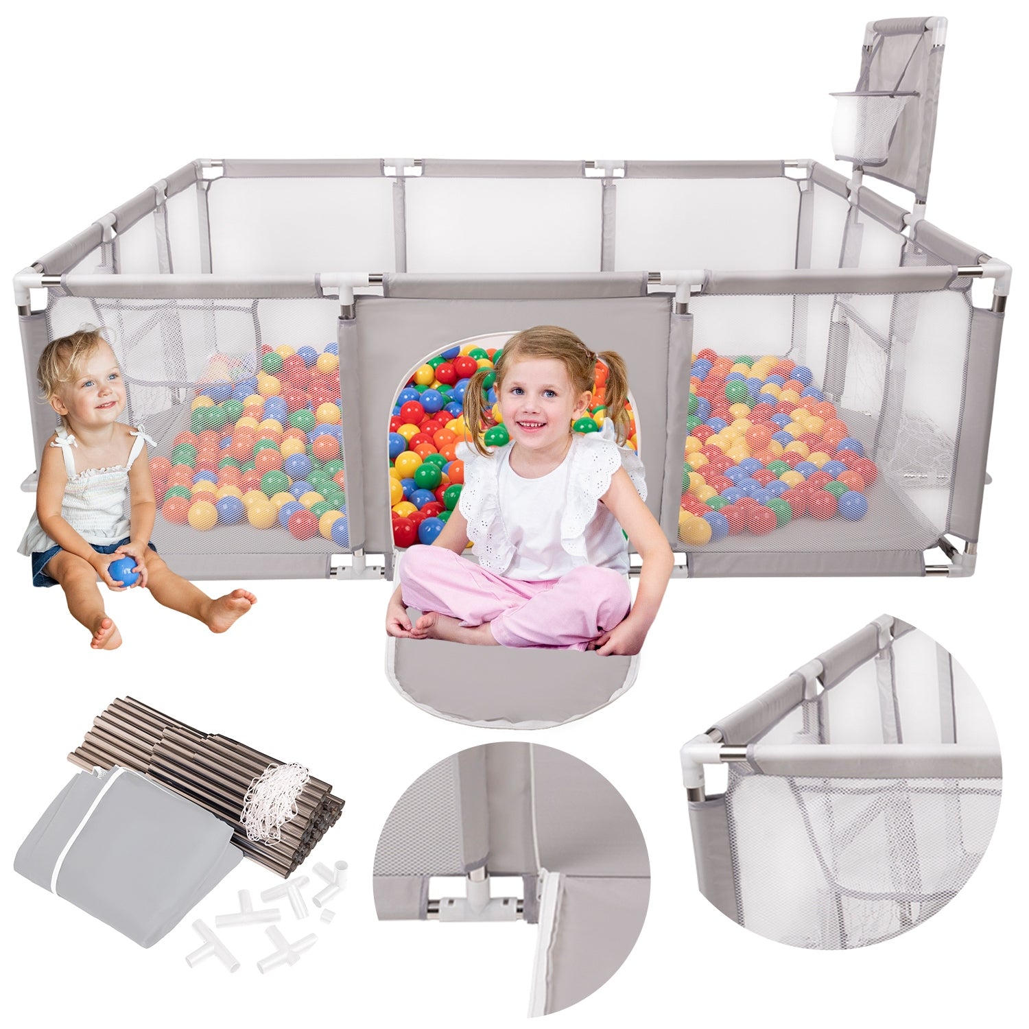 Playpen Children's Playground Basket Goals 200 balls