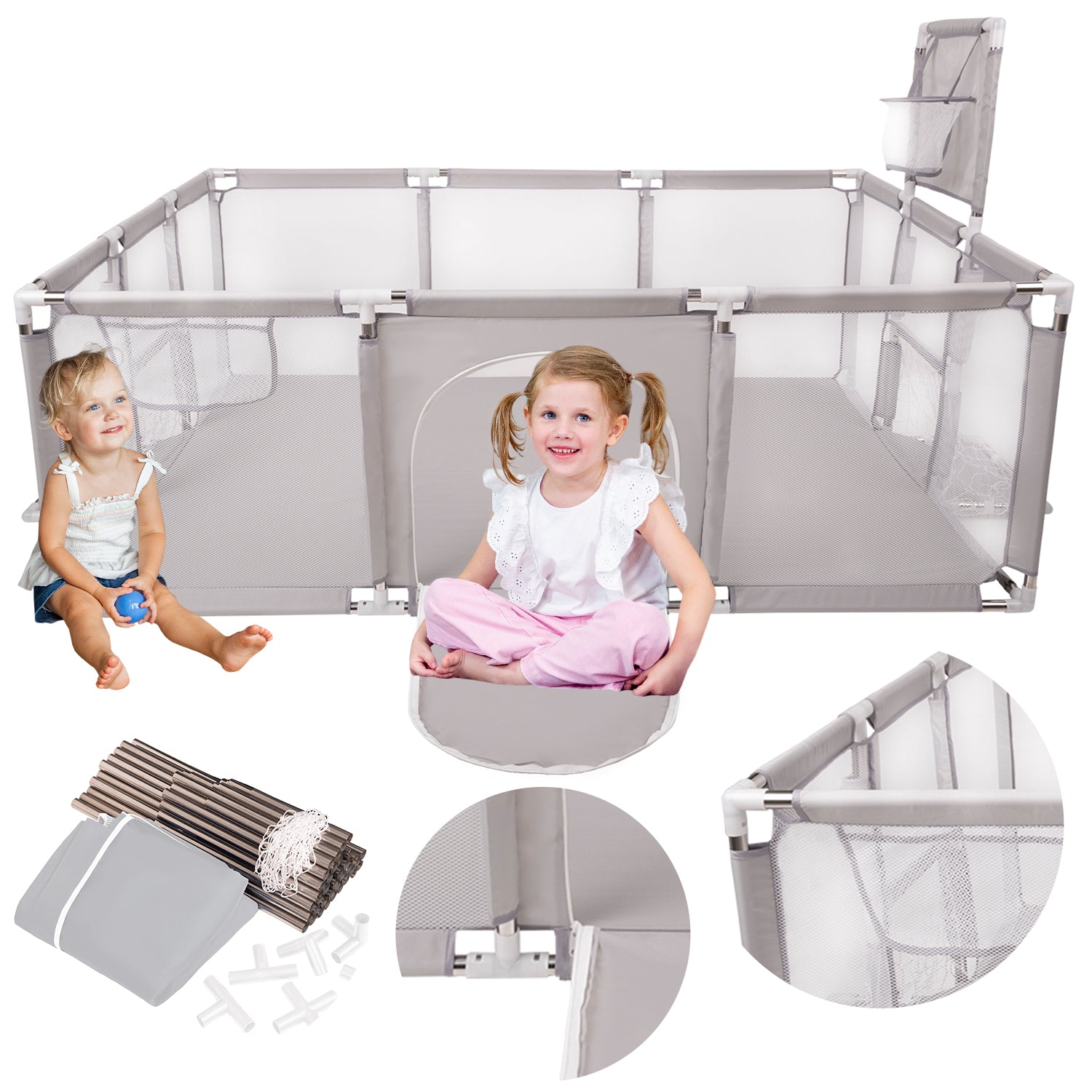 Playpen Children's Playground Basket Goals Square Toys BO-100X grey without balls Manufacturer code BO-100X-GREY
